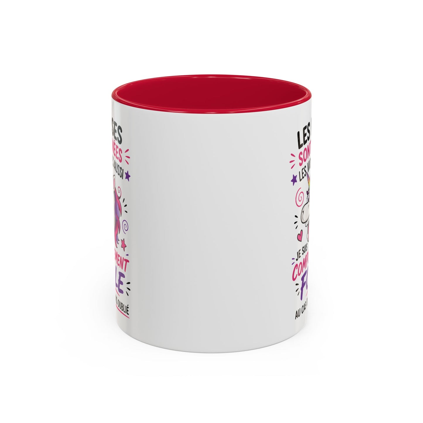 Tasse Licorne Humoristique Femme – Je Suis Complètement Folle – Mug Drôle Licorne Arc-en-Ciel 325ml