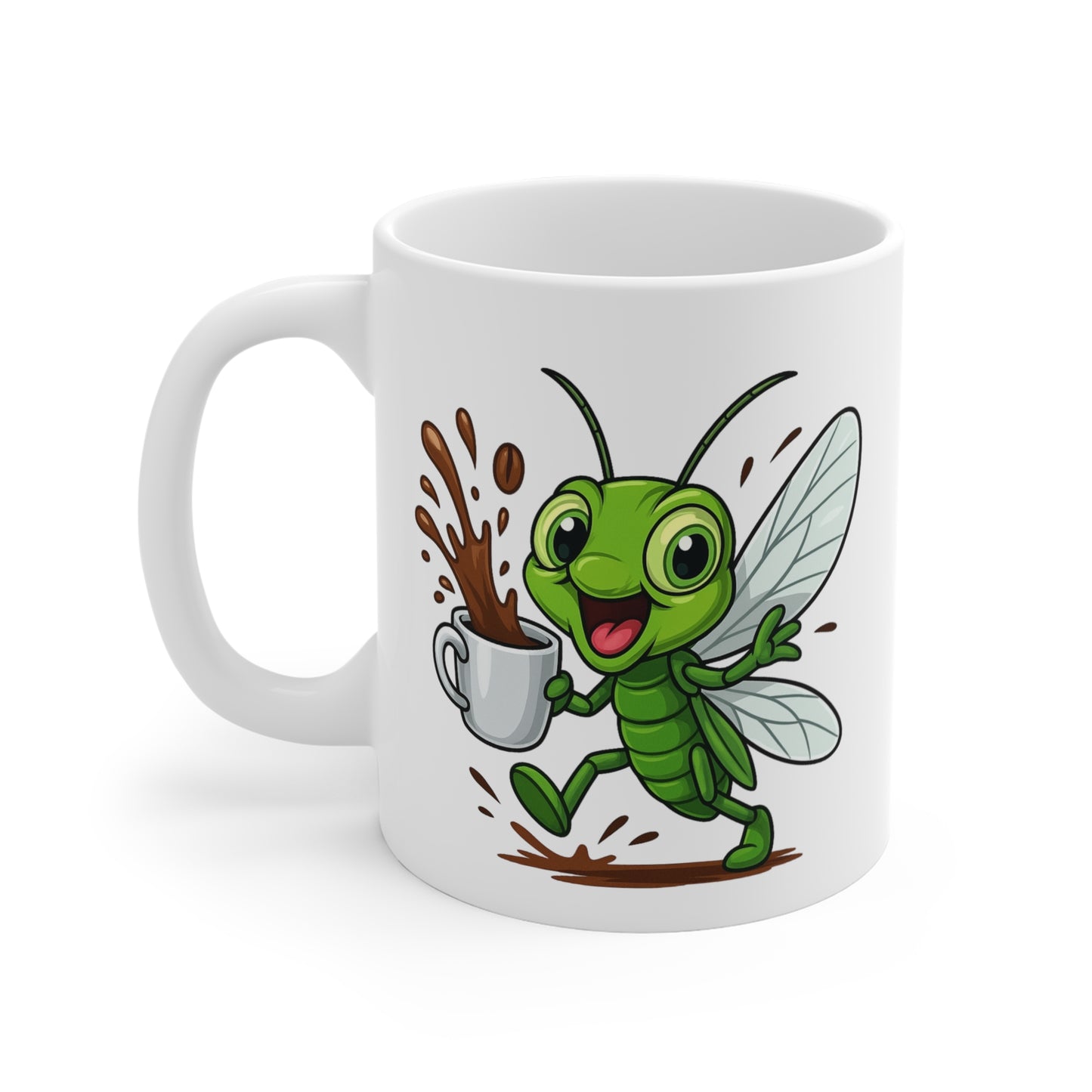 Tasse Cigale Amusante – Mug Café Cartoon Céramique 325ml – Cadeau Original Animal Mignon du Sud