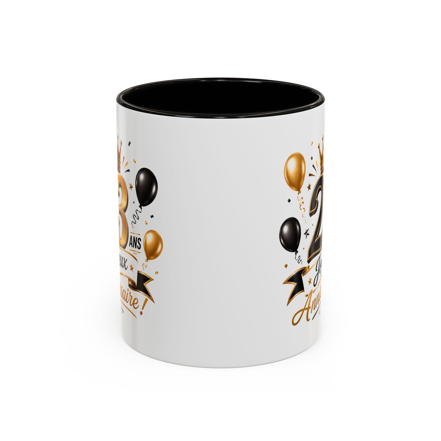 Mug Joyeux 23 Ans – Tasse Anniversaire 23 Ans – Cadeau Original pour Femme Homme – Idée Cadeau 23e Anniversaire Noir Bleu Rouge