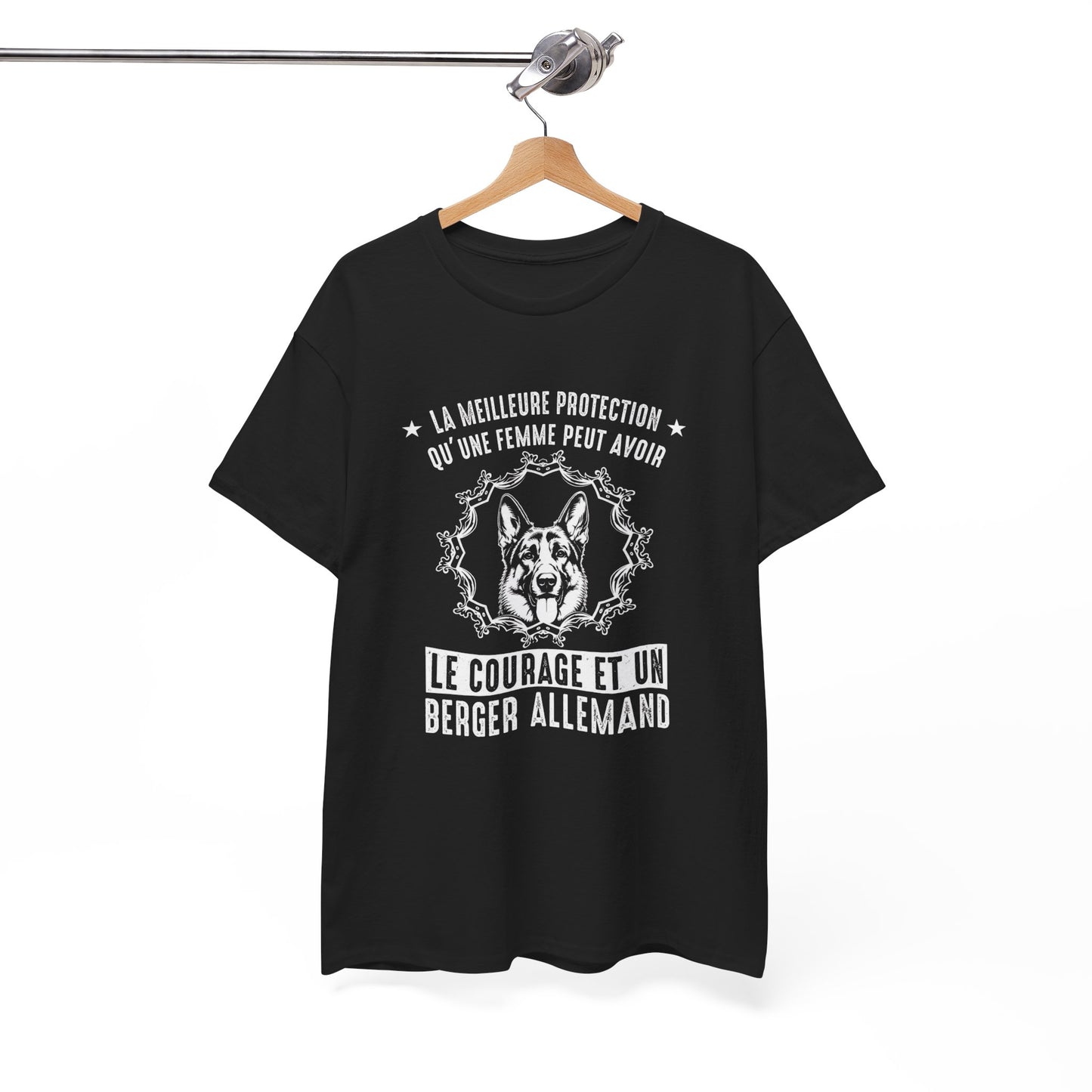 T-Shirt Berger Allemand Femme – Cadeau Amoureuse des Chiens – Chien Protecteur Courageux – Idée Cadeau Maîtresse Berger Allemand