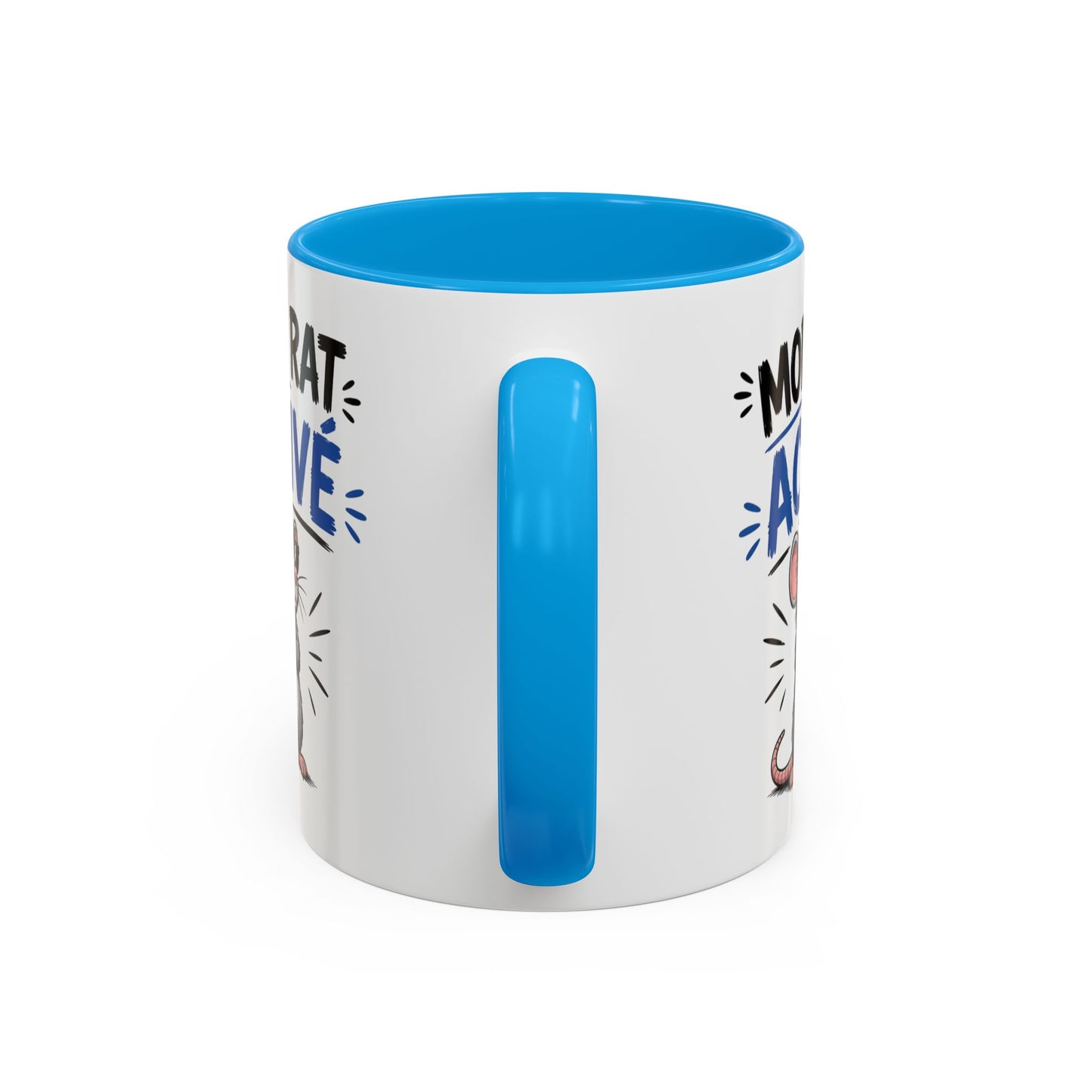 Mug Humour Mode Rat Activé – Tasse Souris Cool avec Lunettes – Cadeau Original Drôle et Décalé Céramique 325ml Noir Bleu Rouge