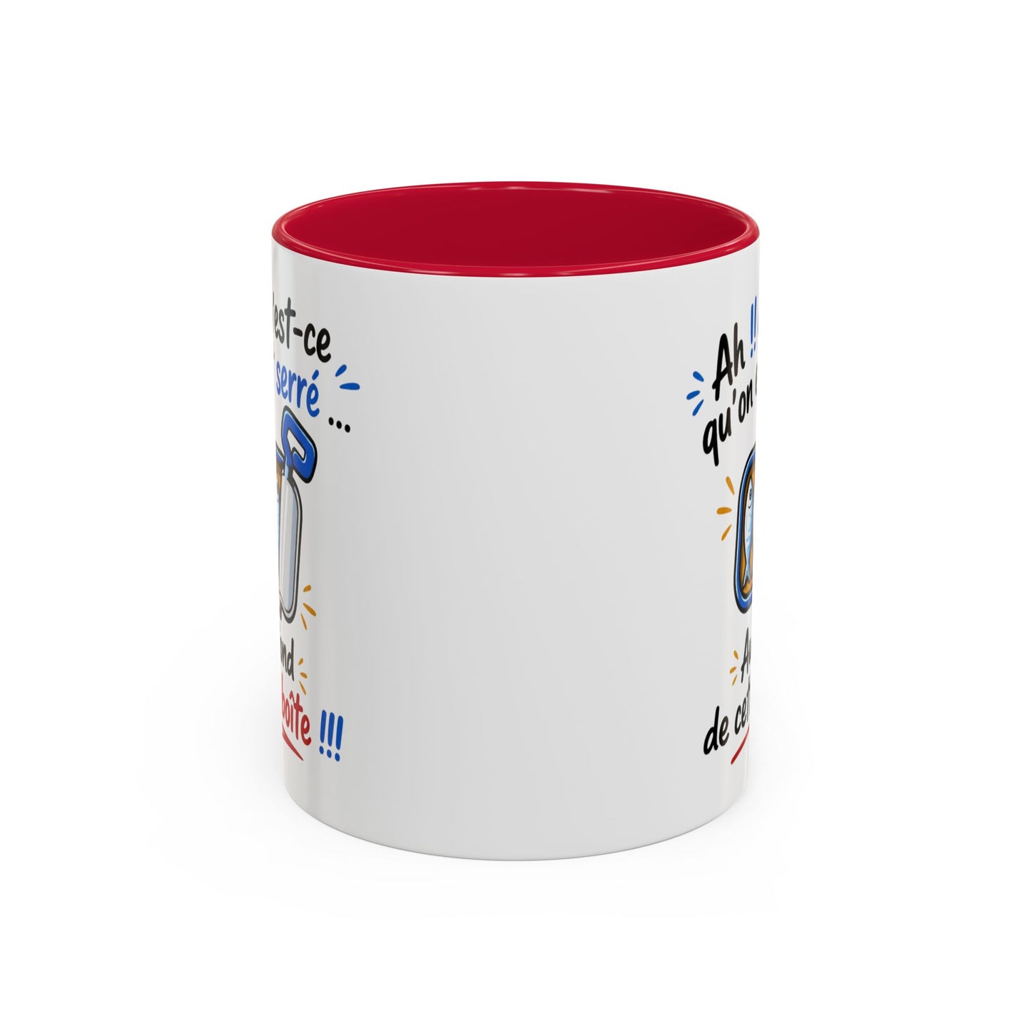 Mug Humour Sardines – Ah Qu’est-ce Qu’On Est Serré Au Fond De Cette Boîte – Tasse Drôle Cadeau Original Fun Céramique 325ml