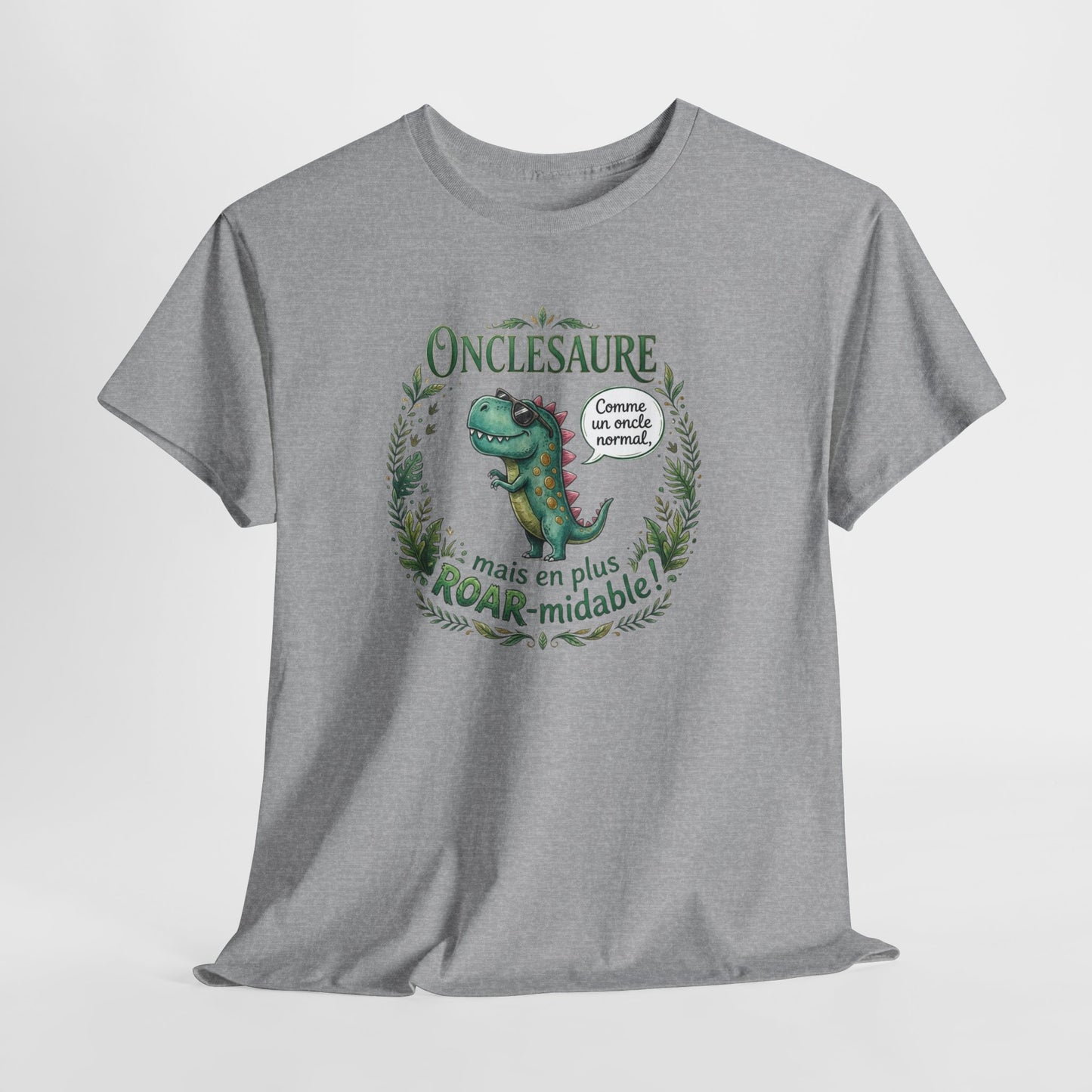 T-Shirt Oncle Dinosaure Humour – Cadeau Tonton Original – Tee Shirt Famille Drôle Homme