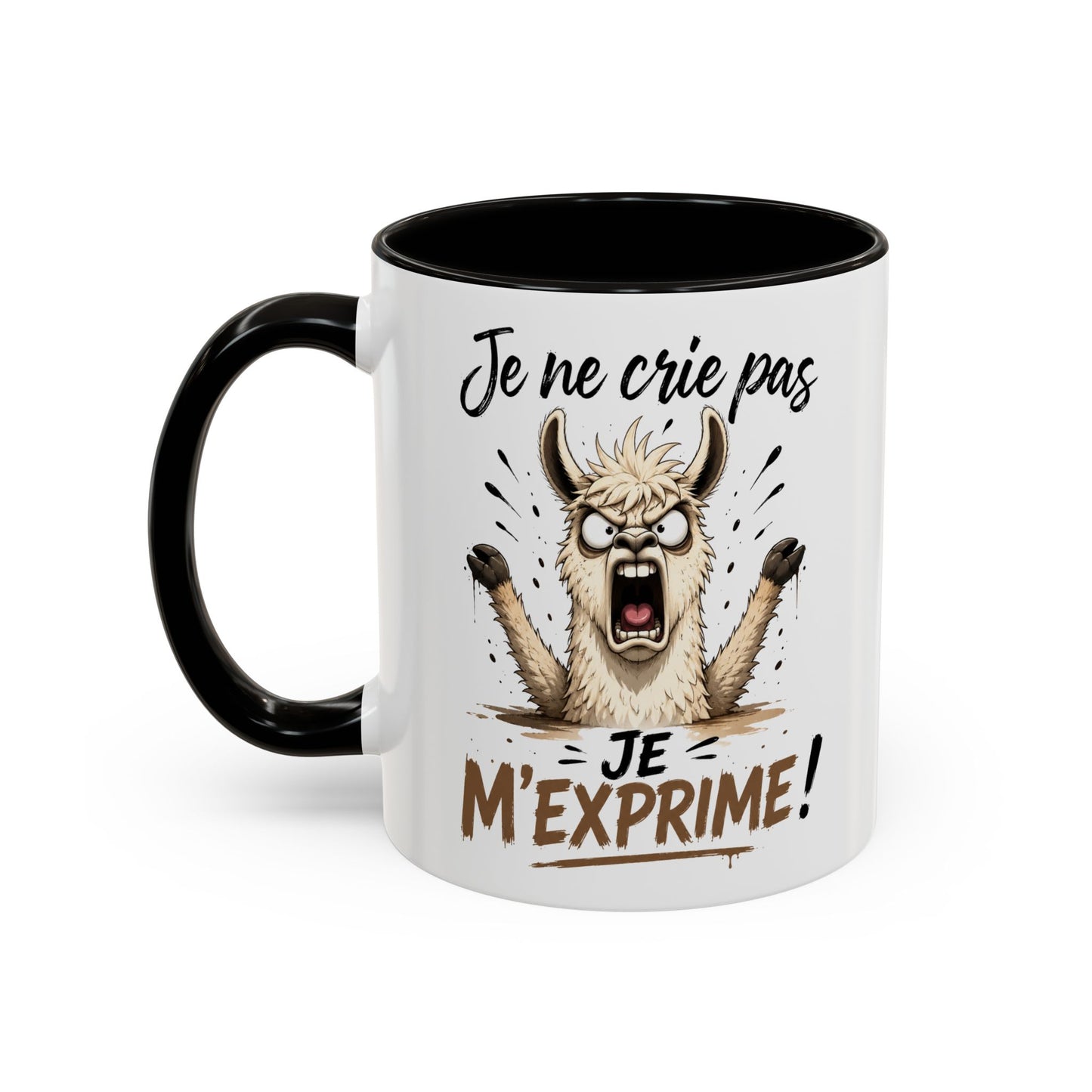 Tasse Lama Humoristique – Je Ne Crie Pas Je M’Exprime – Mug Drôle Lama Énervé 325ml