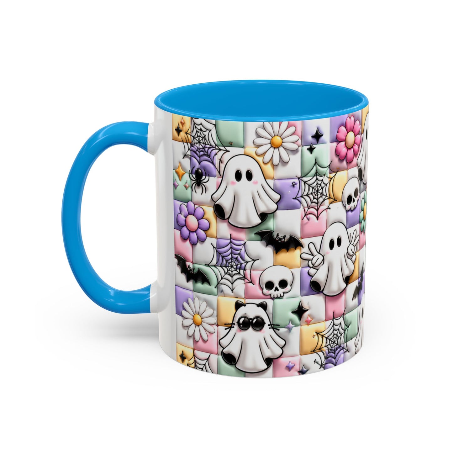 Tasse Fantômes Kawaii Halloween – Mug Cute Goth Pastel avec Chauves-Souris et Toiles – Cadeau Femme Fille 325ml