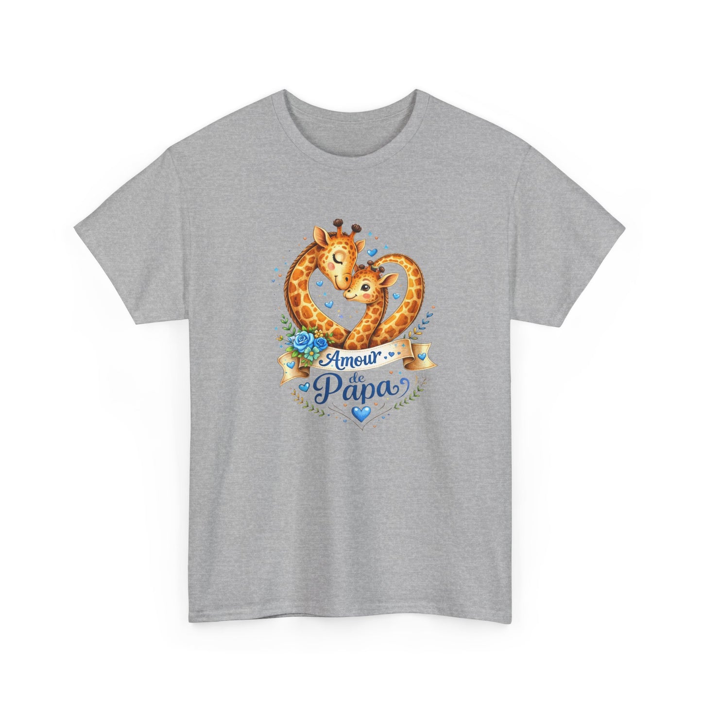 T-Shirt Amour de Papa Girafe – Design Mignon Père Enfant – Cadeau Fête des Pères