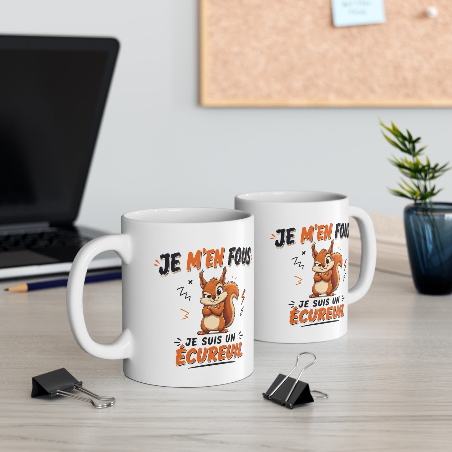 Tasse Je M’en Fous Je Suis Un Écureuil – Mug Humour Animal Cartoon – Cadeau Original Drôle 325ml