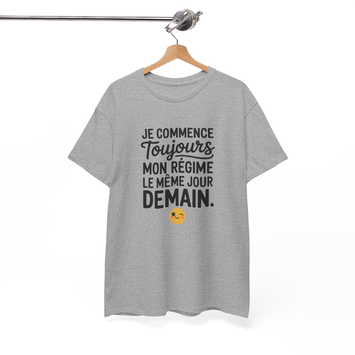 Tee Shirt Je Commence Toujours Mon Régime Demain – T-shirt Humour Procrastination – Cadeau Drôle
