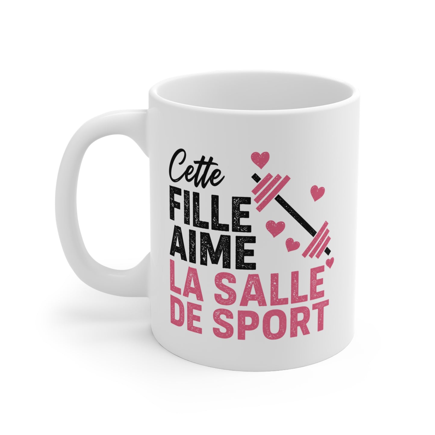 Mug Femme Fitness – Tasse Musculation Haltères – Cadeau Original Sportive, Gym Entraînement Bodybuilding