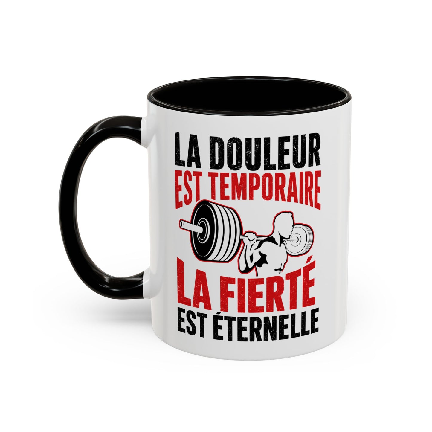 Mug Musculation Fitness – Tasse Sport Haltérophilie – Cadeau Original Homme et Femme, Salle de Sport Noir Bleu Rouge