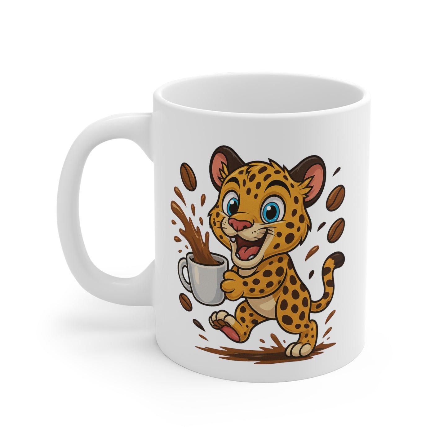 Mug Léopard Café – Tasse Céramique 325ml – Design Cartoon Mignon – Cadeau Original Amateur de Café