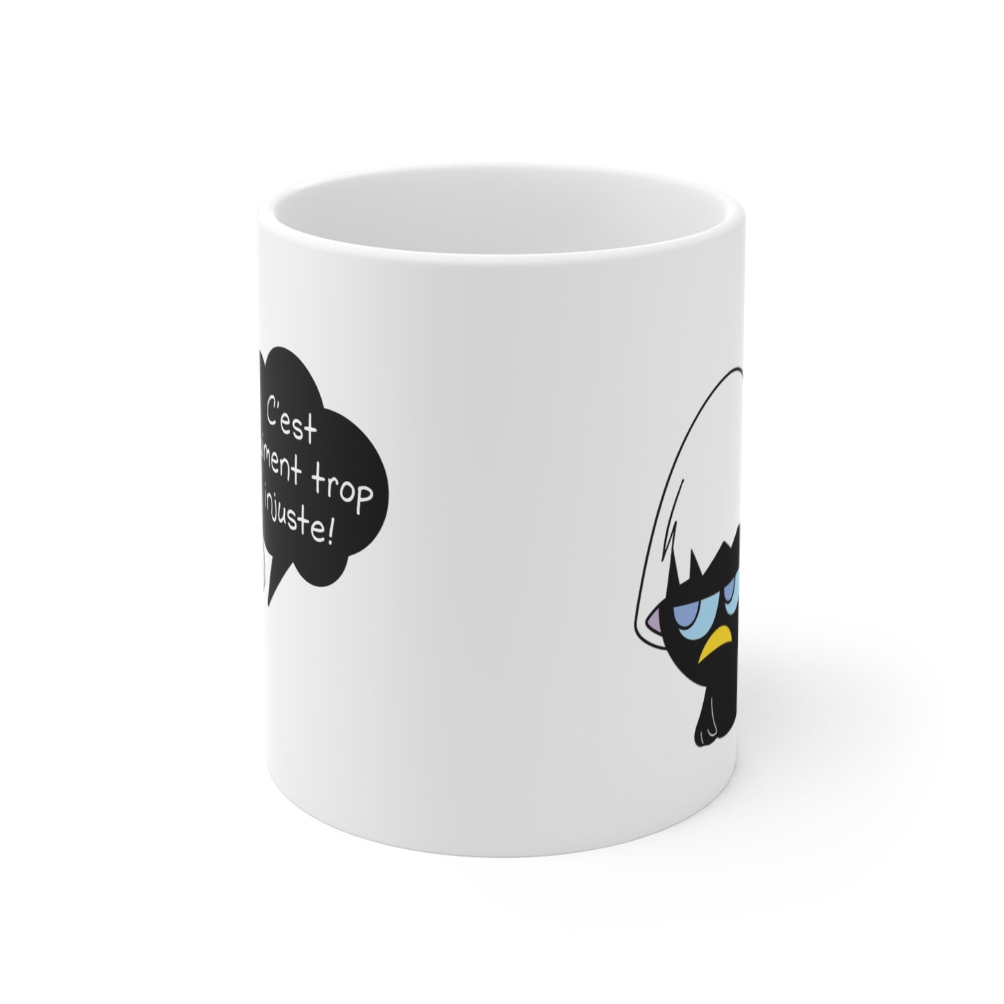 Mug Céramique Calimero Grognon – Tasse Humour “C’est Vraiment Trop Injuste” 325ml – Cadeau Original Café