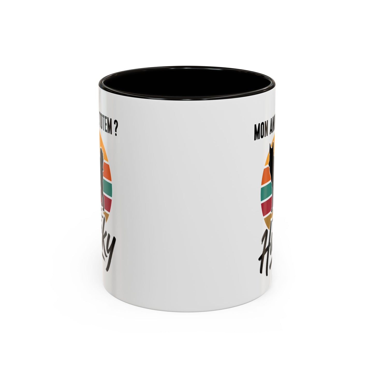 Mug Husky Homme et Femme – Tasse Chien pour Maître et Maîtresse – Cadeau Amoureux du Husky – Idée Cadeau Propriétaire et Passionné de Chiens – 325 ml Noir Bleu Rouge