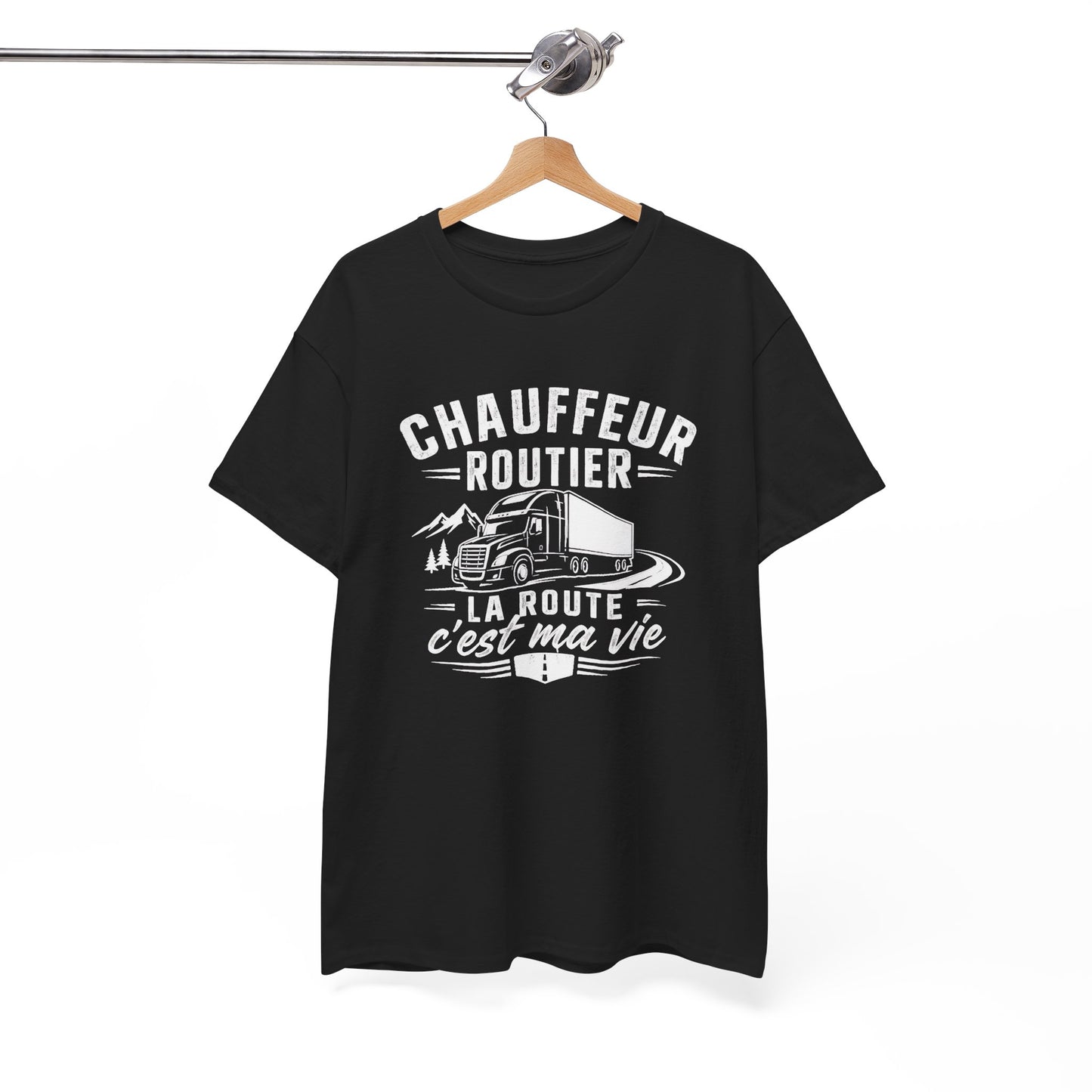 Tee Shirt Homme Chauffeur Routier Camion Poids Lourd Cadeau Conducteur Routier Transporteur Passion Route