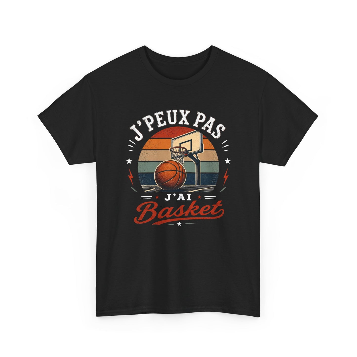 T-Shirt Basket Homme Femme – J’Peux Pas J’Ai Basket – Tee Shirt Basketball Vintage Joueur Basketteur Sport Équipe Terrain Panier Cadeau Passion Basket