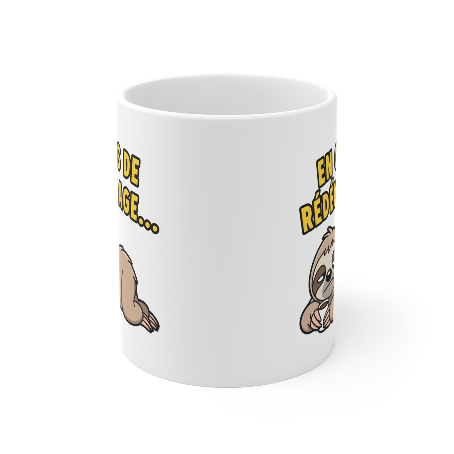 Tasse En Cours de Redémarrage – Mug Paresseux Humour Fatigue – Cadeau Drôle Homme Femme 325ml