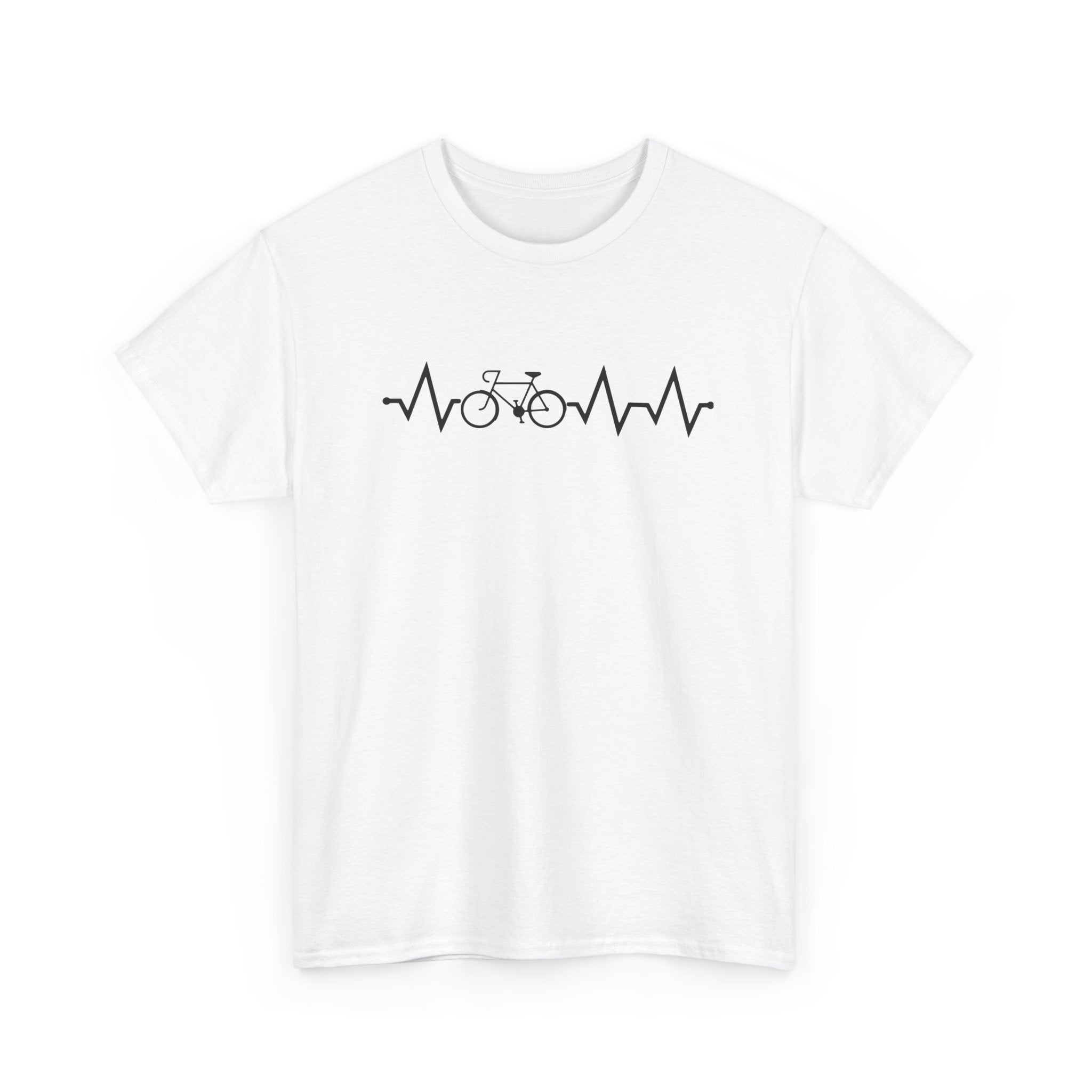 Tee-Shirt Homme et Femme Cyclisme – Vélo Battement de Cœur ECG – Cadeau Original pour Cycliste Passionné de Vélo