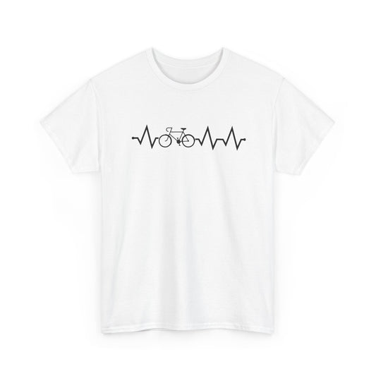 Tee-Shirt Homme et Femme Cyclisme – Vélo Battement de Cœur ECG – Cadeau Original pour Cycliste Passionné de Vélo