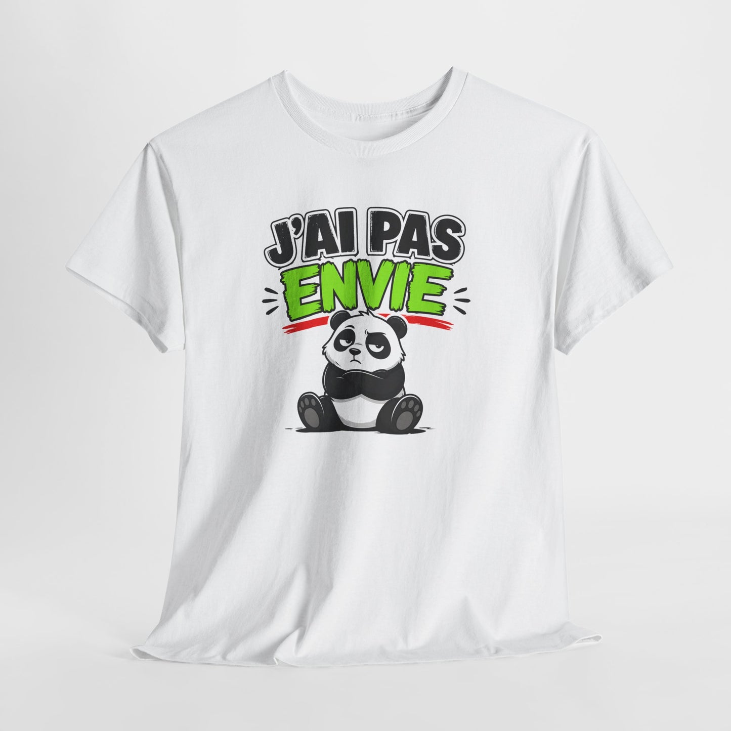 T-Shirt Humour Panda J’ai Pas Envie – Tee Shirt Drôle Adulte Flemme Mauvaise Humeur Citation Fun Cadeau Collègue Homme Femme