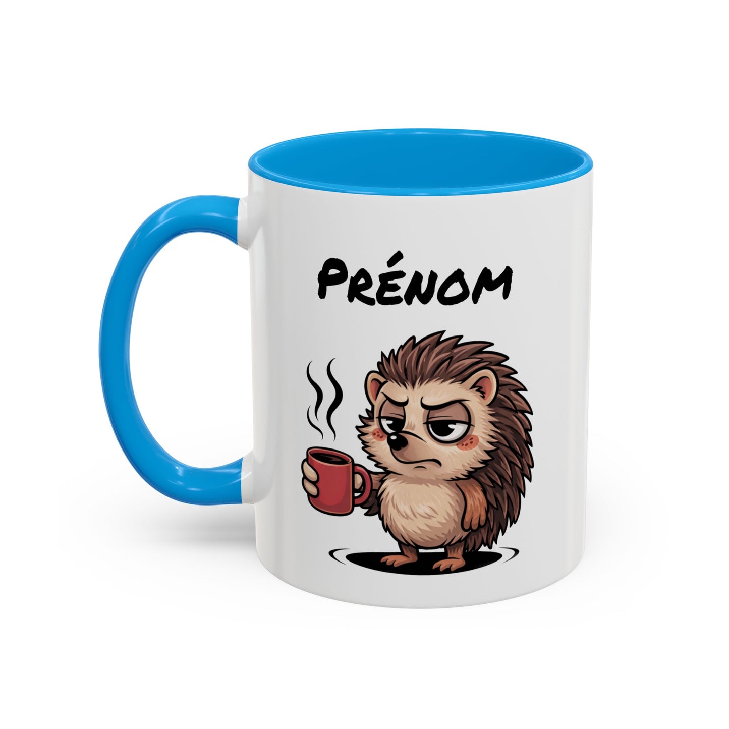 Tasse Hérisson Café Personnalisable 325ml – Mug Céramique Humour Réveil Matin Prénom Cadeau Original
