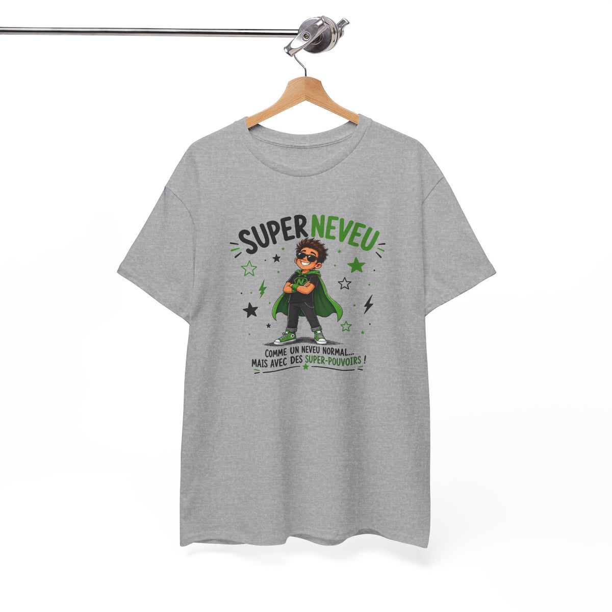 Tee Shirt Neveu Homme – Super Neveu Comme un Neveu Normal Mais Avec des Super-Pouvoirs – T-Shirt Humour Cadeau Original