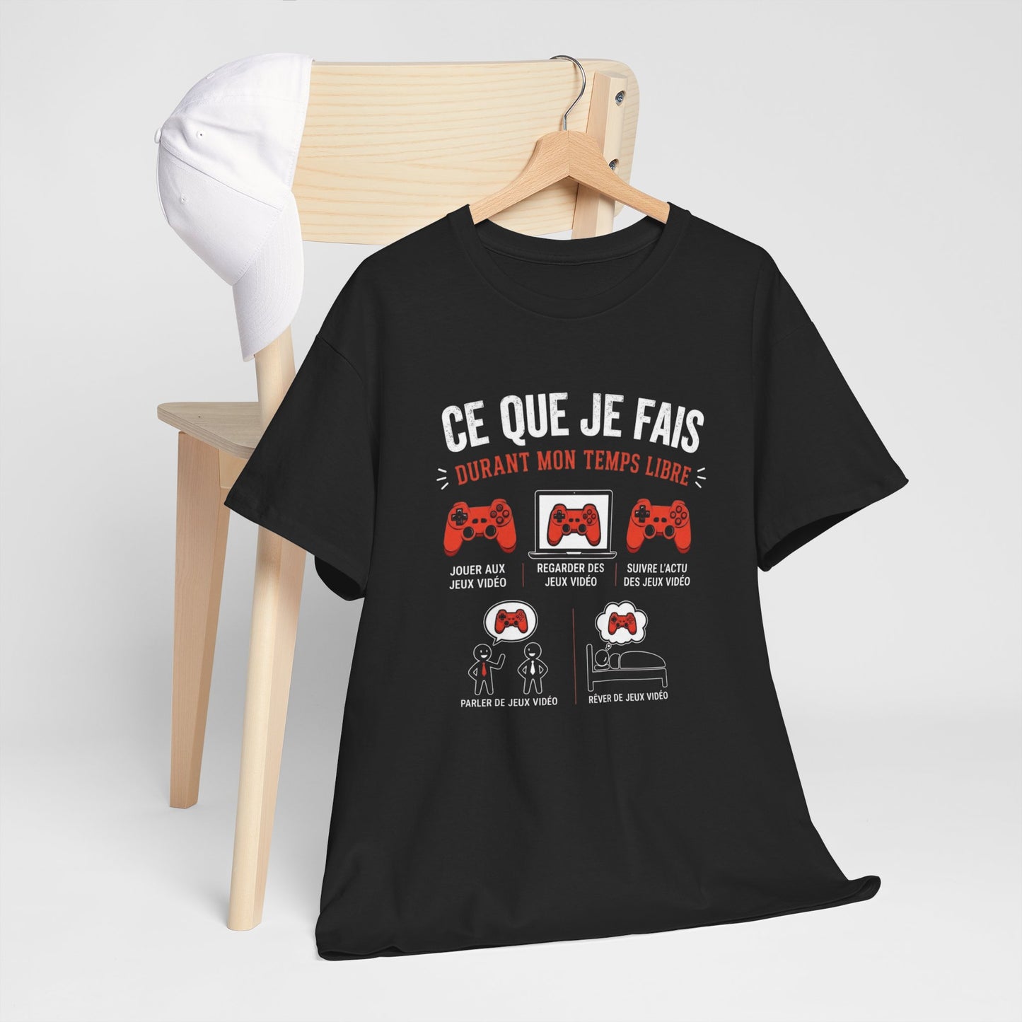 T-Shirt Gamer Homme Femme – Ce Que Je Fais Durant Mon Temps Libre – Tee Shirt Jeux Vidéo Humour Geek Gaming