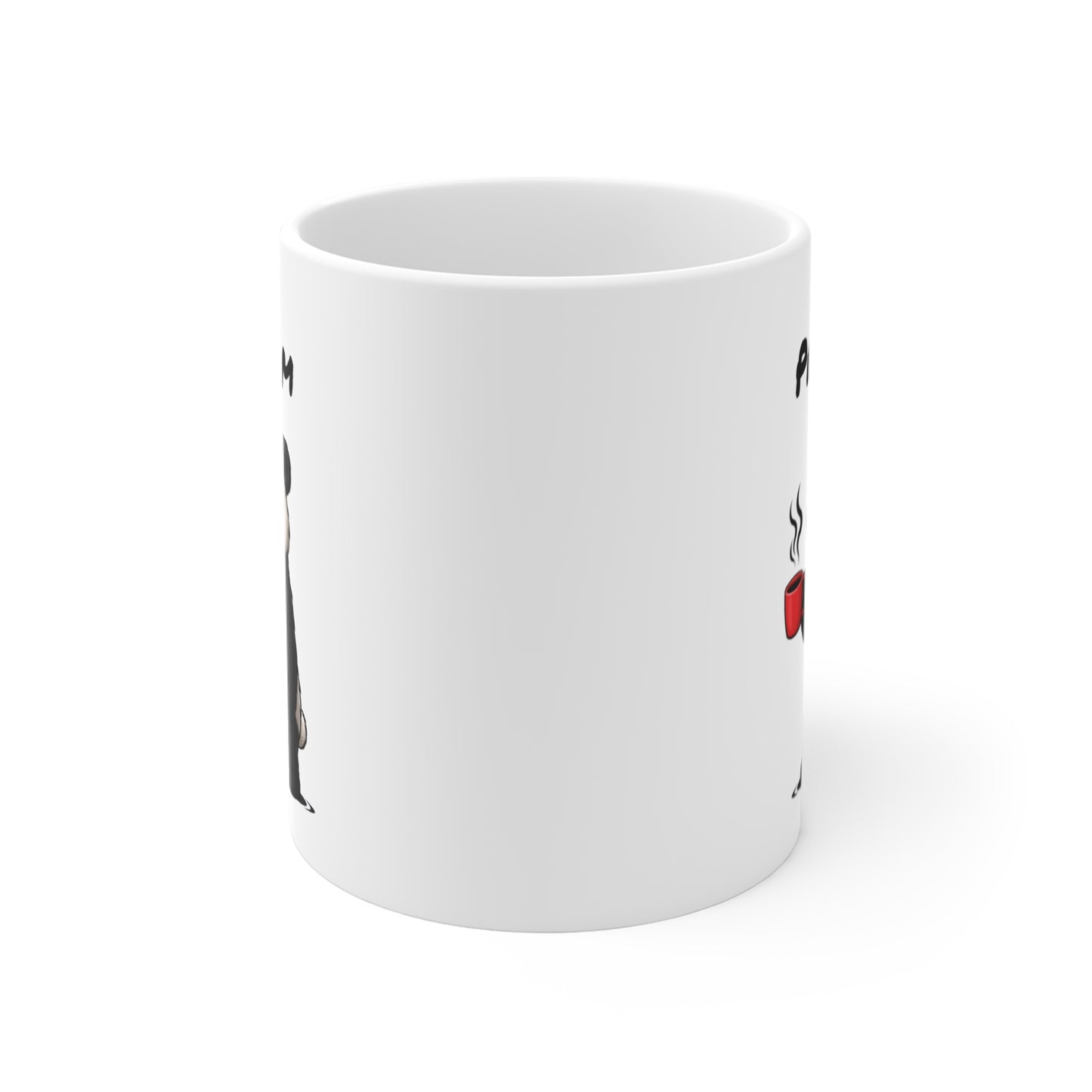 Tasse Panda Fatigué avec Café – Mug Animal Mignon et Relax – Illustration Cartoon 325ml – Idée Cadeau Originale