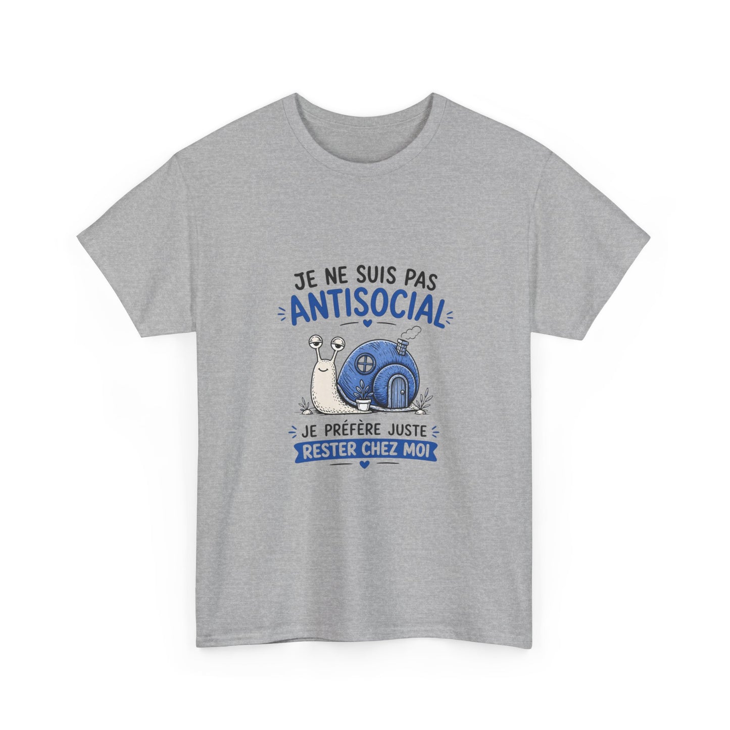 T-Shirt Humour Introverti Je Ne Suis Pas Antisocial – Rester Chez Moi – Tee Shirt Drôle Homme Femme