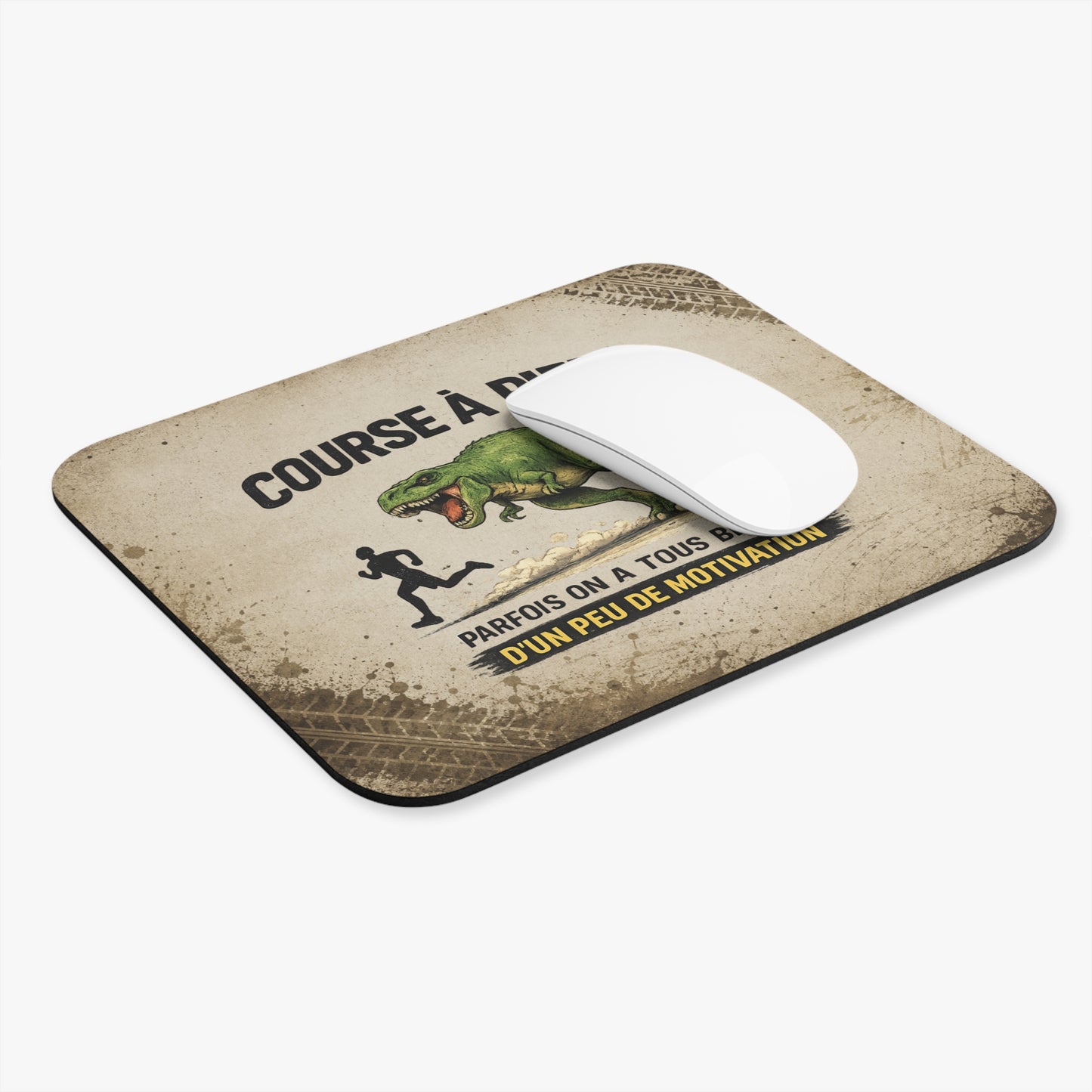 Tapis de Souris 22x18cm Humour Course à Pied Motivation Dinosaure Cadeau Homme Femme Running Sport Bureau