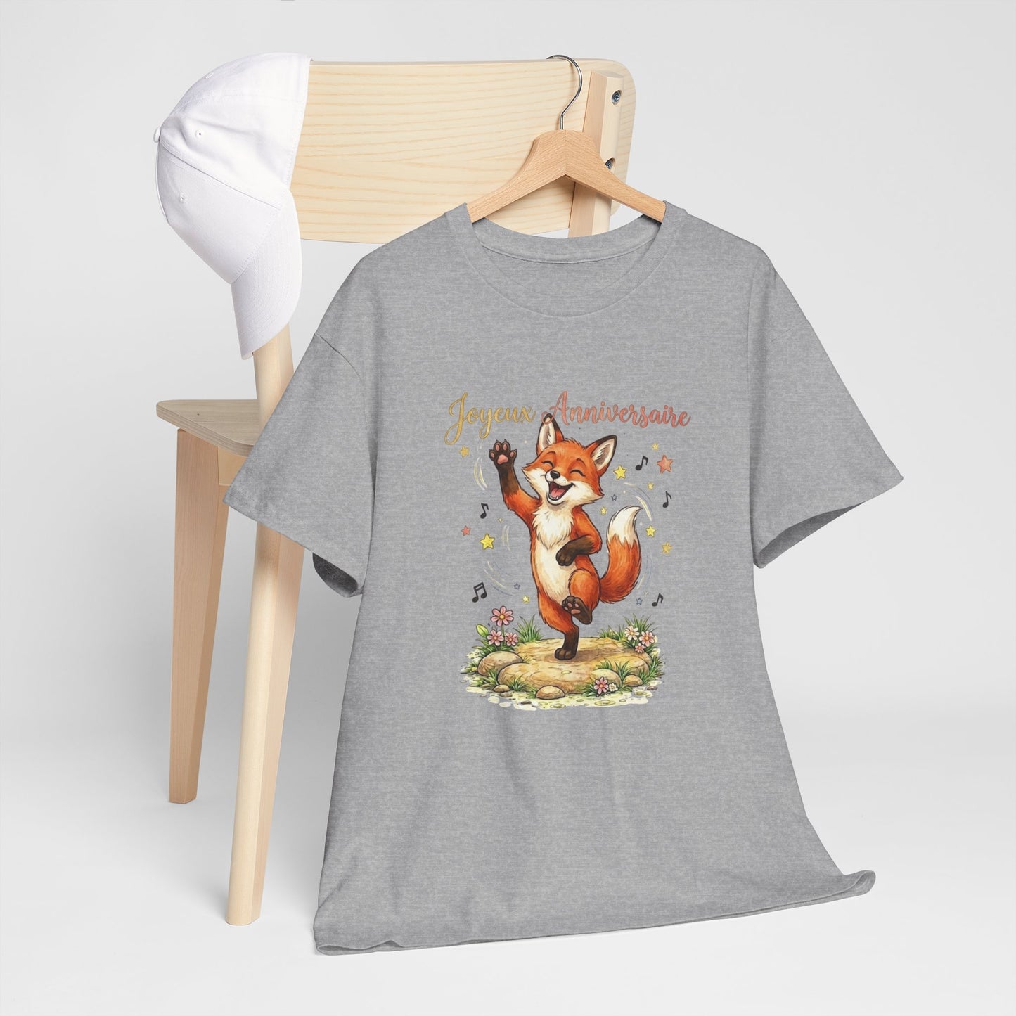 Tee Shirt Homme et Femme Anniversaire Renard Rigolo Animal Mignon Cadeau Original Humour Fête