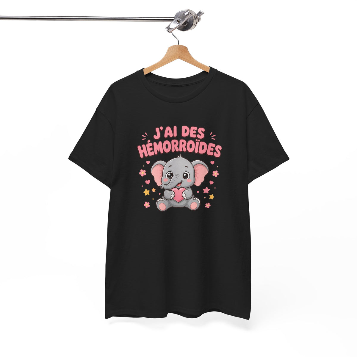 Tee Shirt Hémorroïdes Homme et Femme – J’ai des Hémorroïdes – T-Shirt Humour Éléphant Cadeau Drôle Original