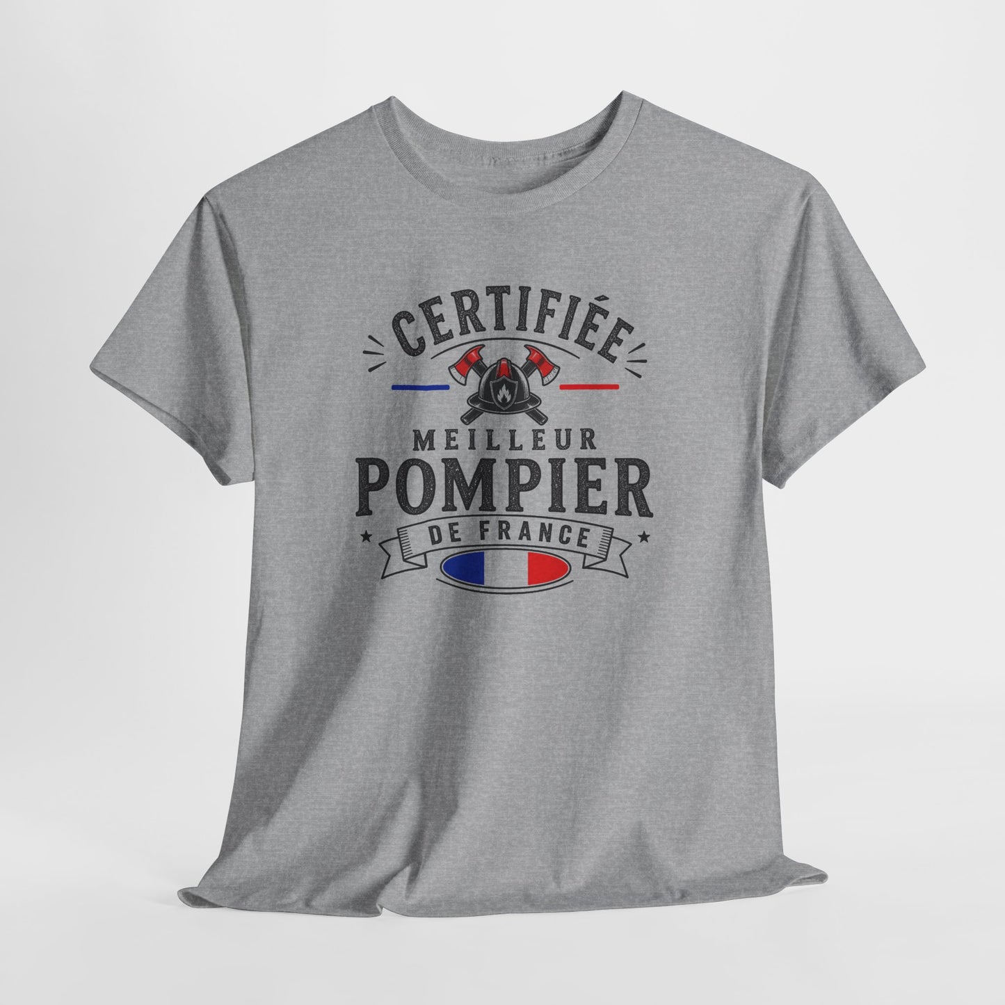 Tee Shirt Pompier Homme – Certifié Meilleur Pompier de France – T-Shirt Métier Sapeur Pompier Cadeau Original