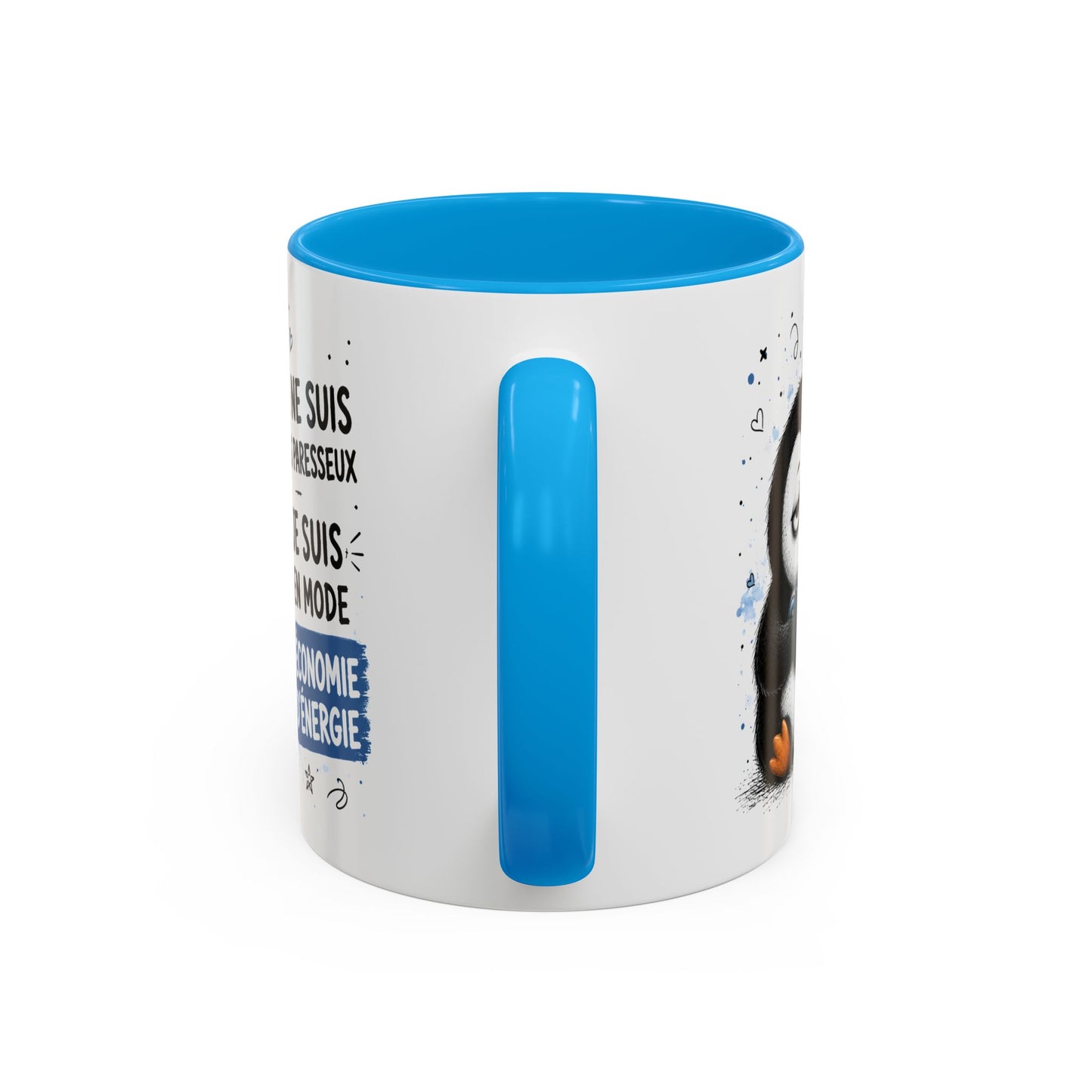 Tasse Pingouin Drôle Homme Femme – Mug Je Ne Suis Pas Paresseux Je Suis en Mode Économie d'Énergie – Cadeau Humour Café 325 ml