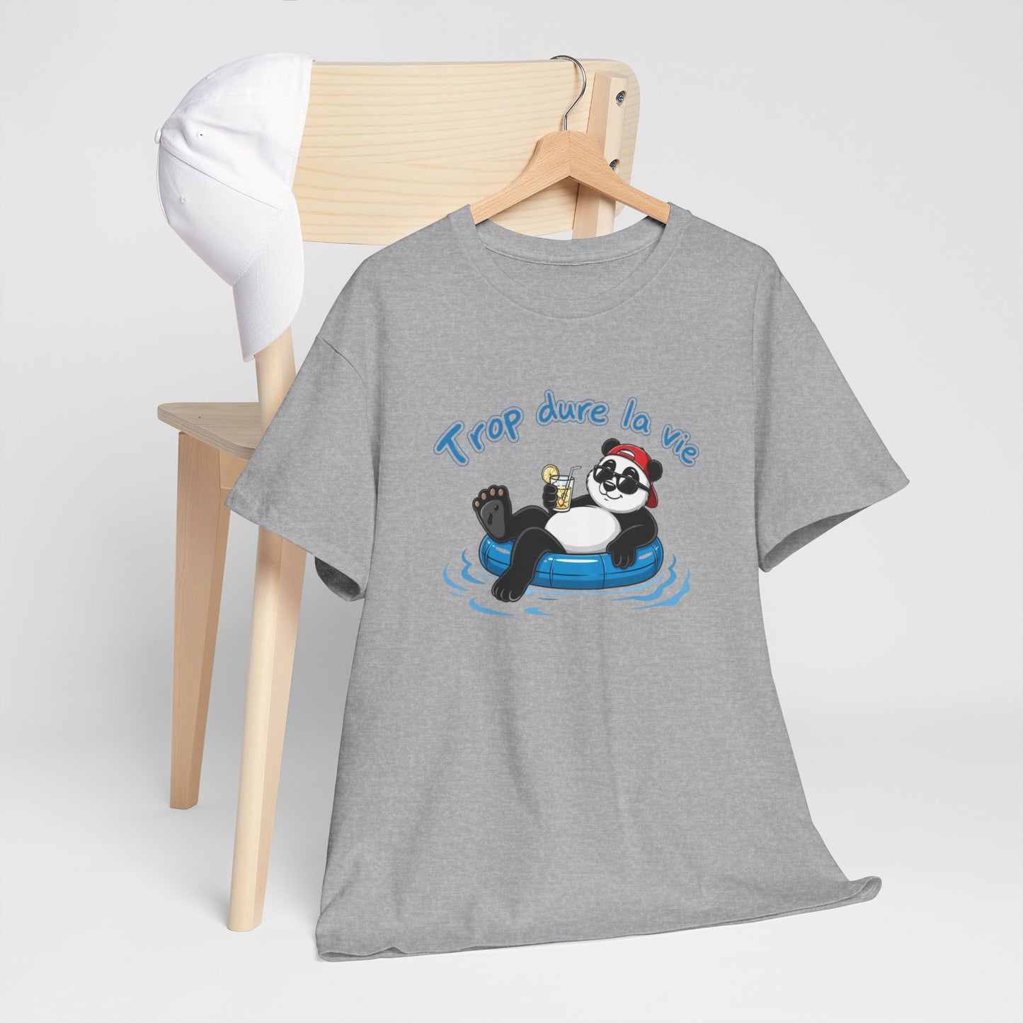 T-Shirt Panda Trop Dure La Vie – Tee Shirt Humour Vacances Chill Été – T-Shirt Drôle Homme Femme Détente Cadeau Original