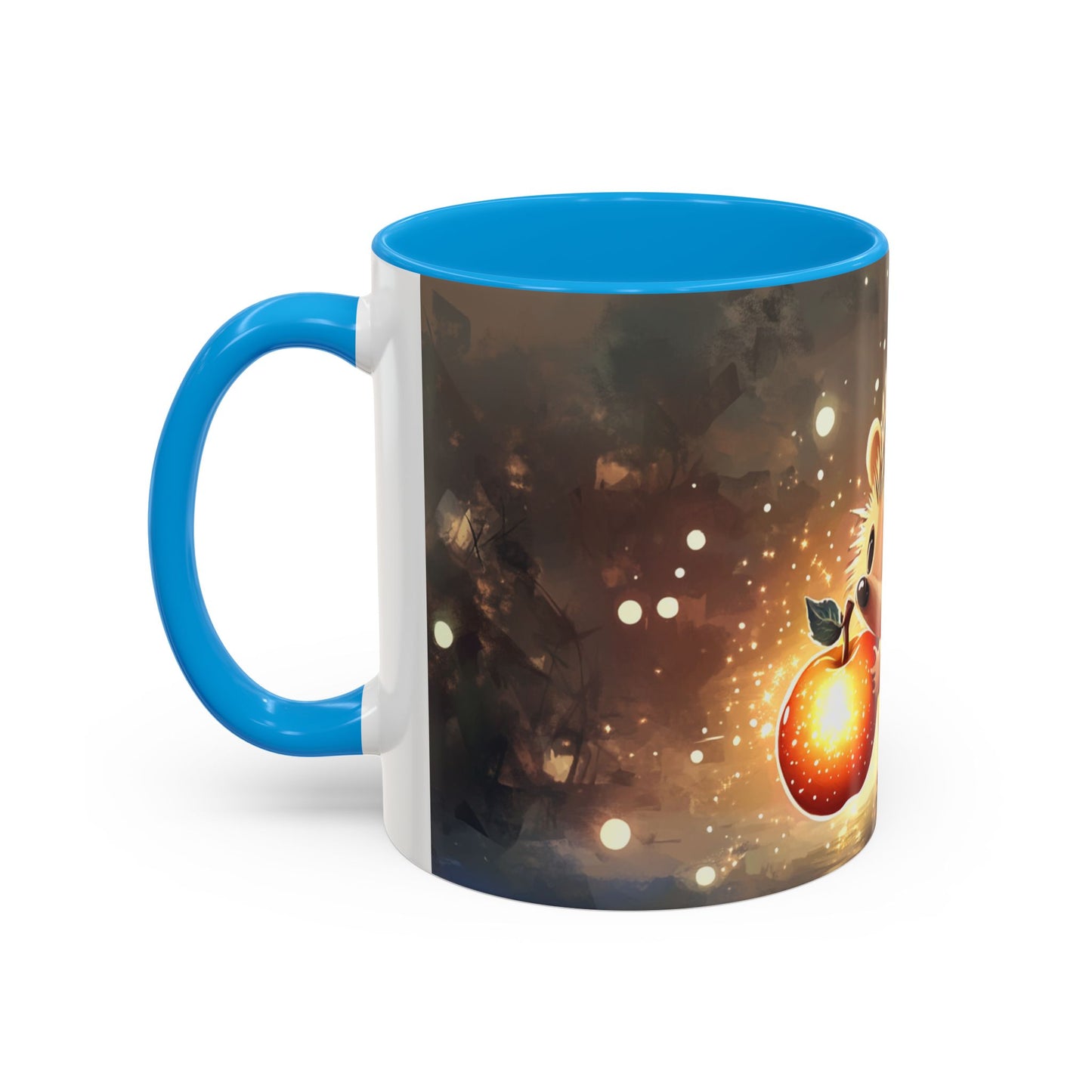 Mug Hérisson Kawaii – Tasse Hérisson Mignon avec Pomme Lumineuse – Cadeau Animal Cute 325ml