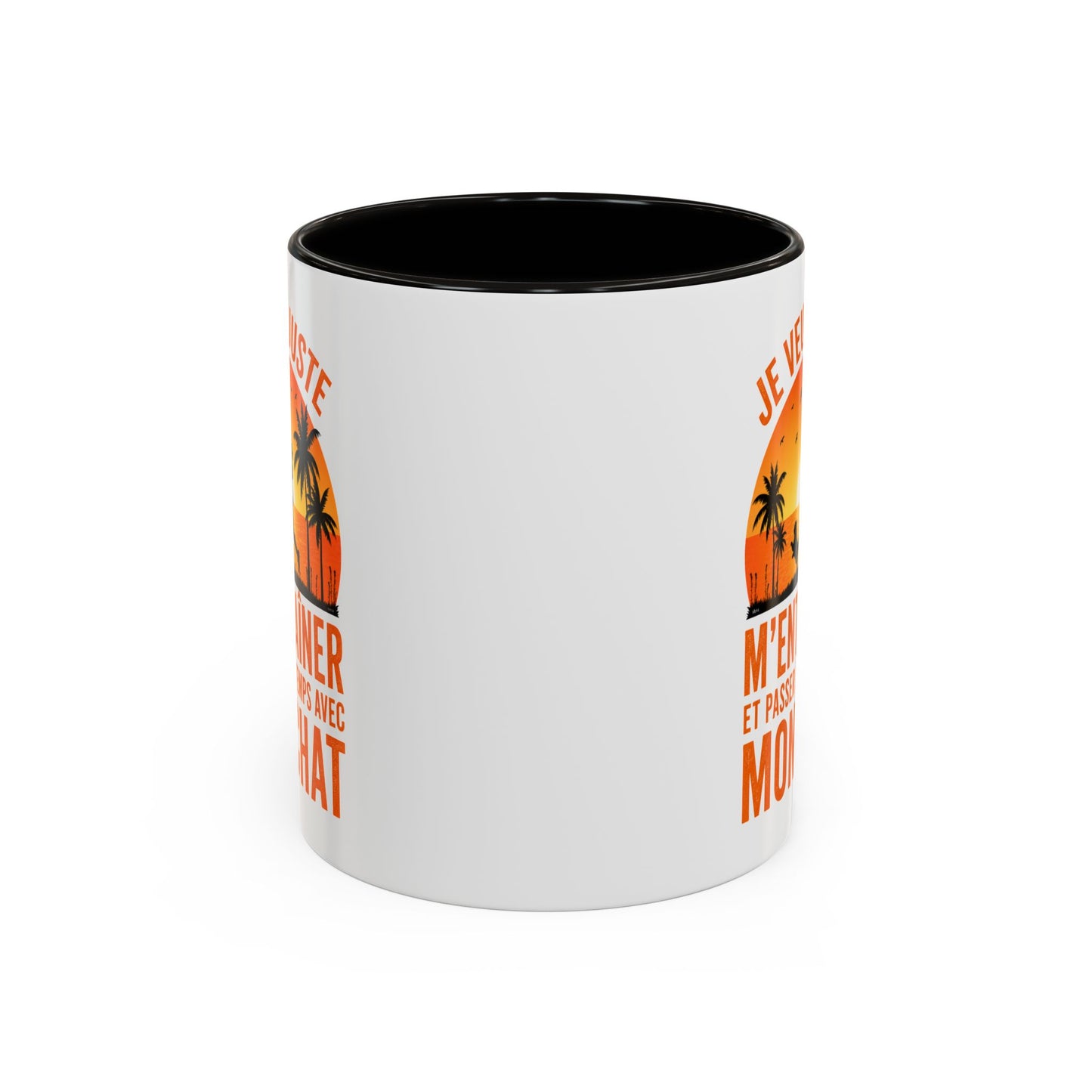 Mug Running Femme avec Chat – Tasse Course à Pied Jogging Sport – Cadeau Coureuse Amoureuse des Chats Noir Bleu Rouge