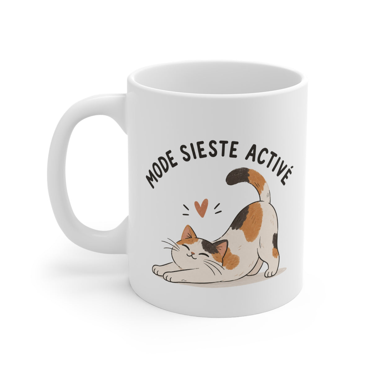 Mug Humour Chat – Mode Sieste Activé – Tasse Chat qui s’Étire – Cadeau Original Amoureux des Chats Homme Femme