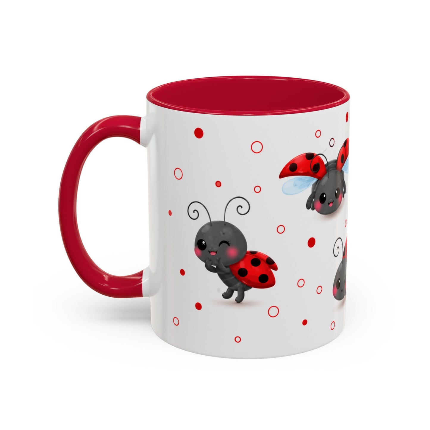 Tasse Coccinelles Mignonnes – Mug Kawaii Insectes Cartoon et Rouge Noir – Cadeau Nature 325ml