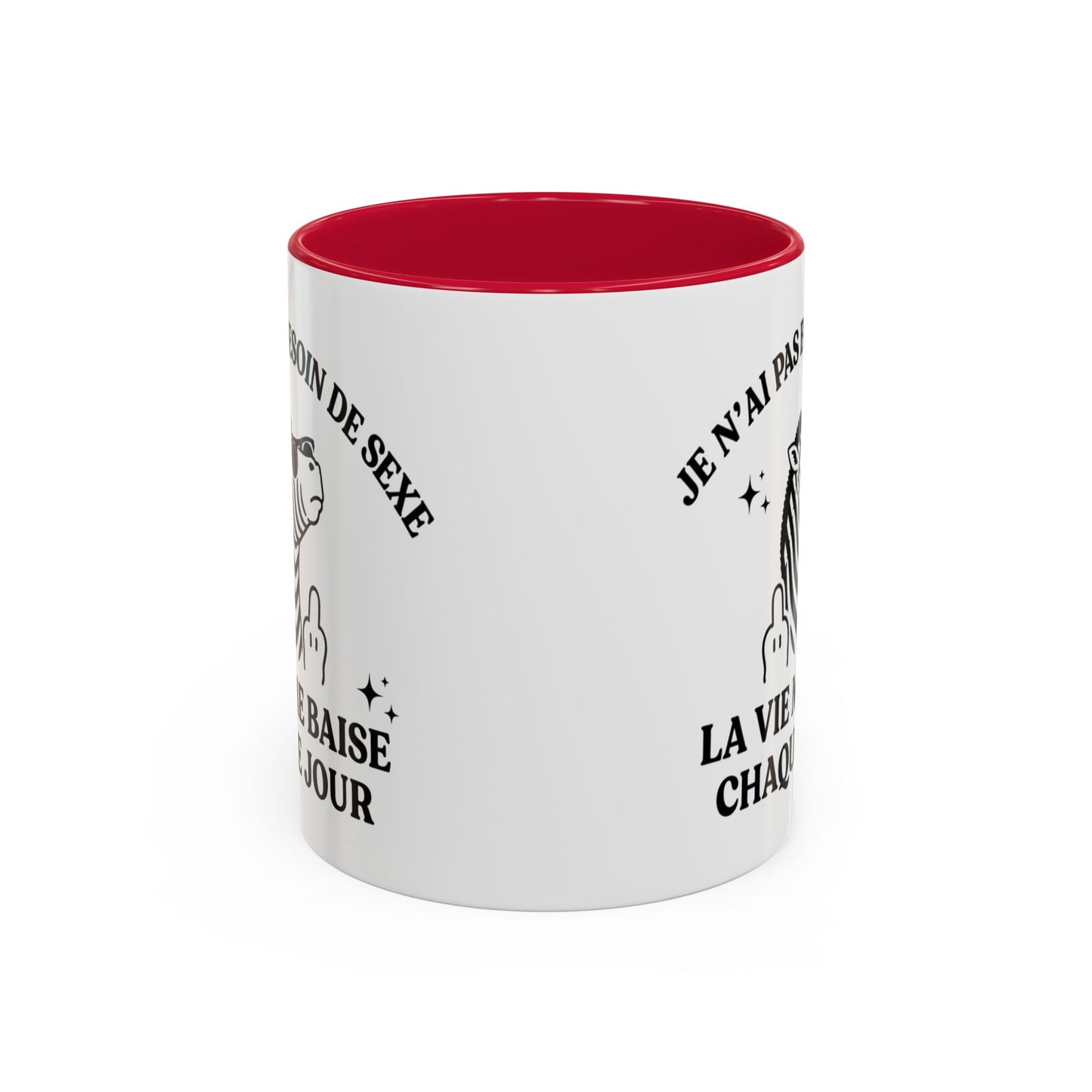 Mug Zèbre Humoristique – Tasse Humour Noir et Sarcasme – Cadeau Original Adulte – Céramique 325ml Noir Bleu Rouge