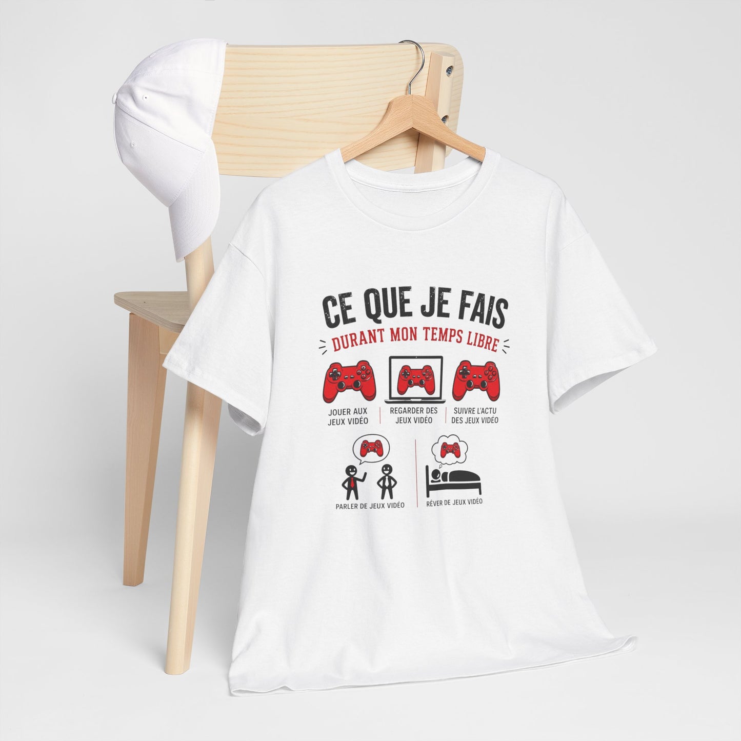 T-Shirt Gamer Homme Femme – Ce Que Je Fais Durant Mon Temps Libre – Tee Shirt Jeux Vidéo Humour Geek Gaming