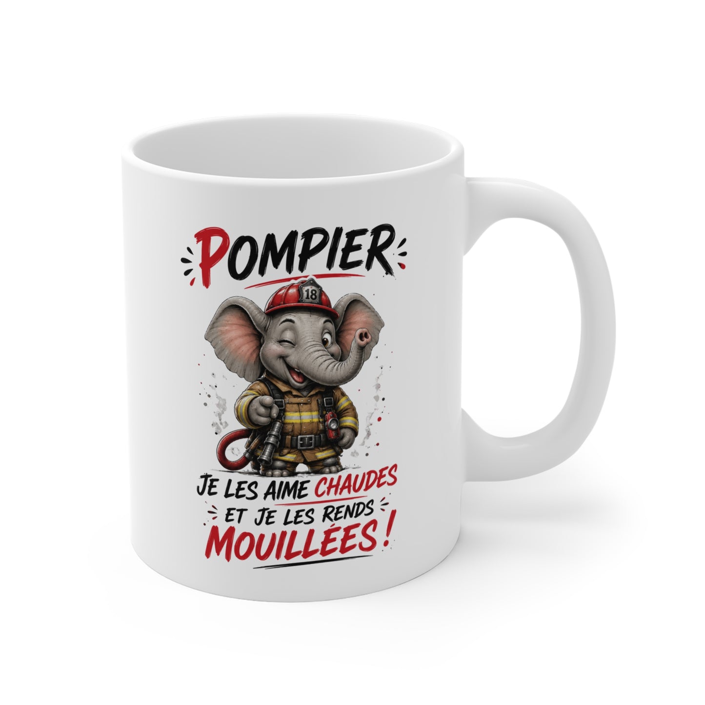 Tasse Pompier Humour – Je Les Aime Chaudes Et Je Les Rends Mouillées – Mug Drôle Caserne Cadeau Pompier Homme Femme 325ml