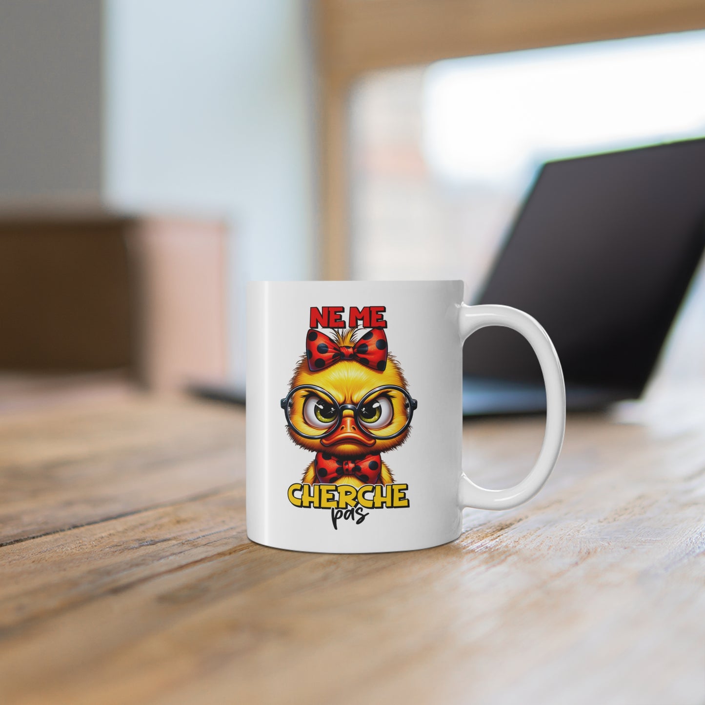 Tasse Ne Me Cherche Pas – Mug Humour Fille Canard Mignon – Cadeau Femme Fille 325ml