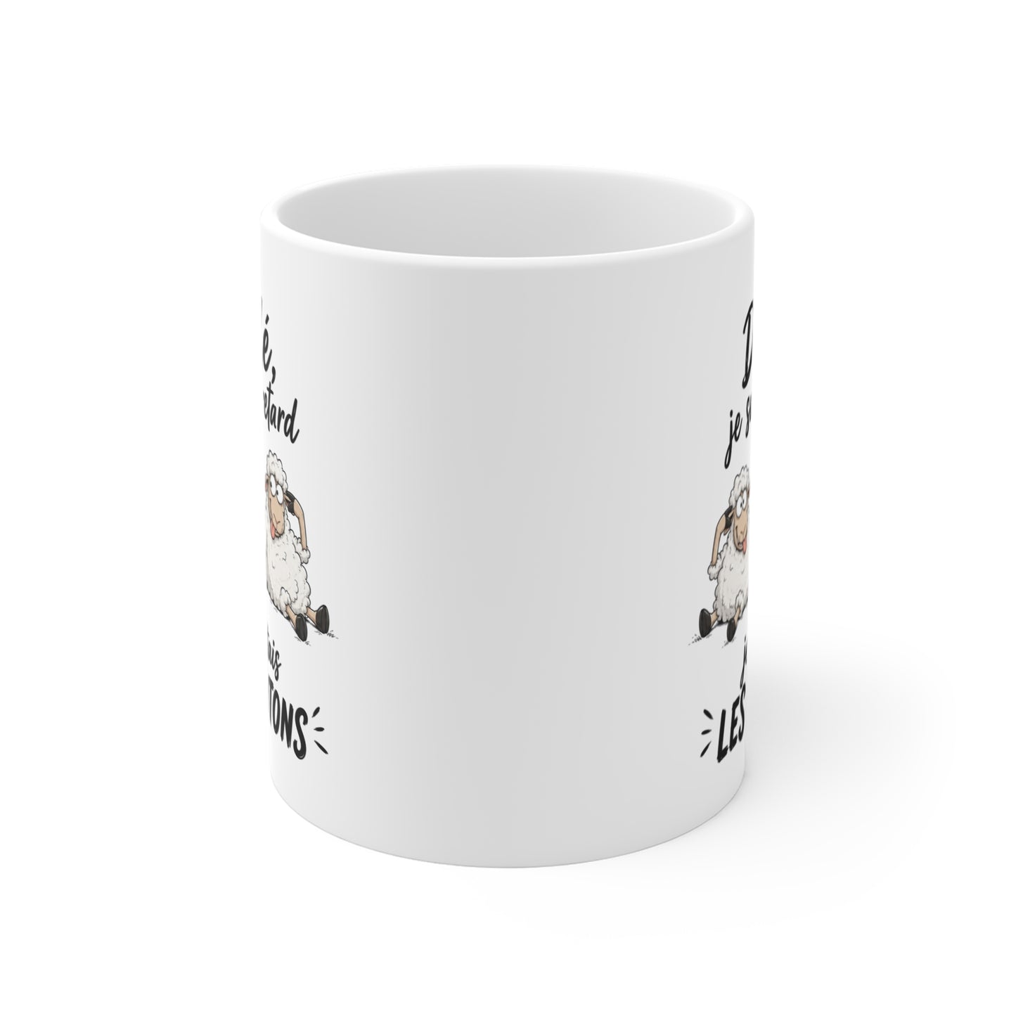 Tasse Désolé Je Suis En Retard Je Comptais Les Moutons – Mug Humour Mouton Drôle – Cadeau Homme Femme 325ml