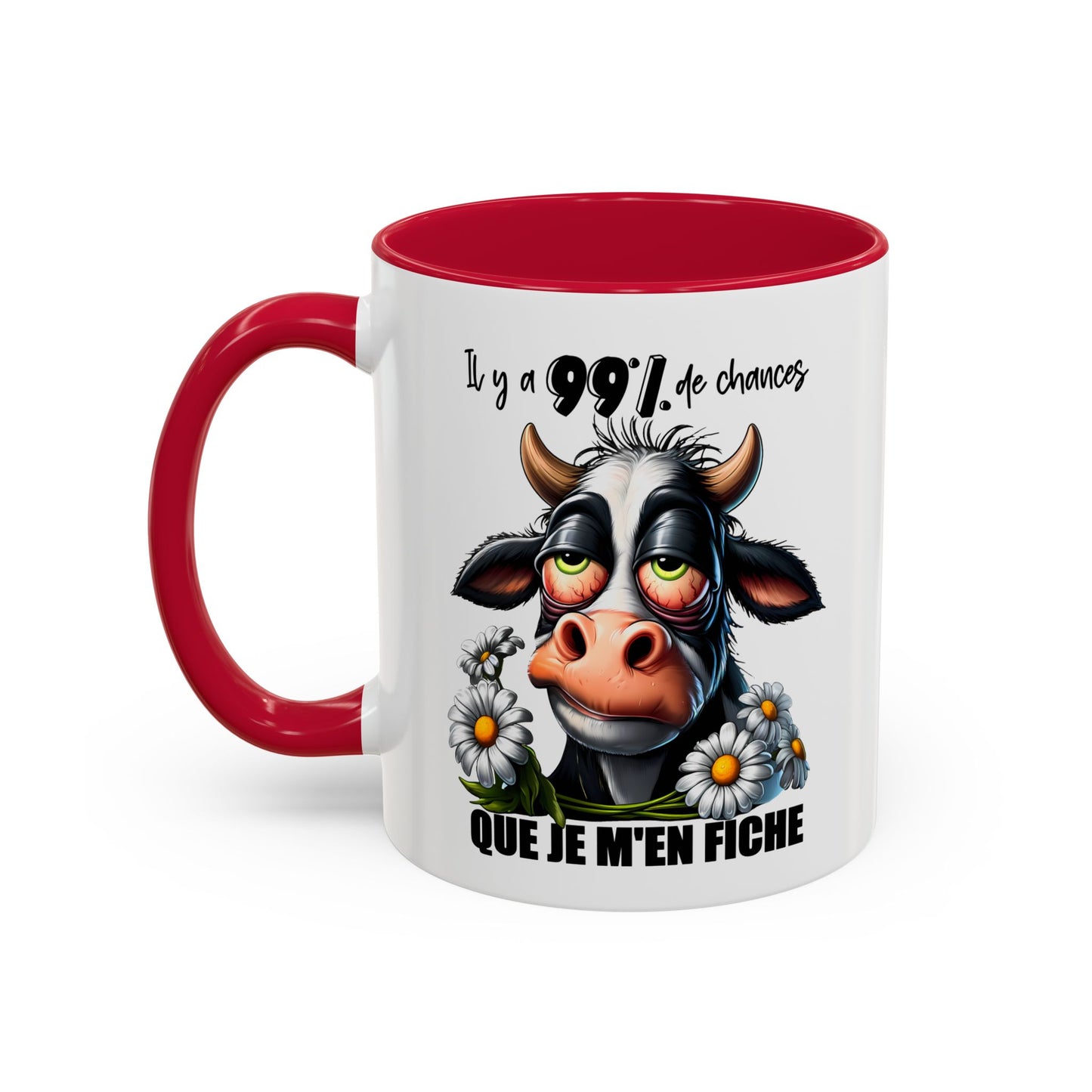Tasse Il Y A 99% De Chances Que Je M’En Fiche – Mug Humour Vache Drôle Sarcastique 325ml