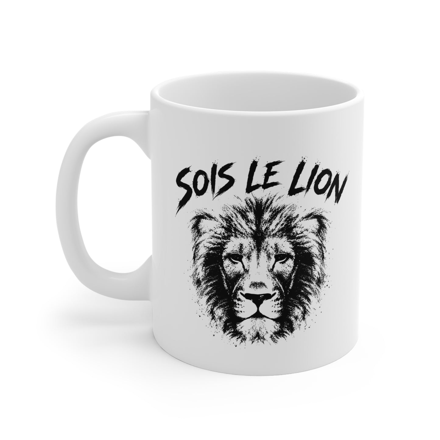Mug Lion Motivant – Tasse Animaux Sauvages – Cadeau Original Homme et Femme, Courage Force Caractère