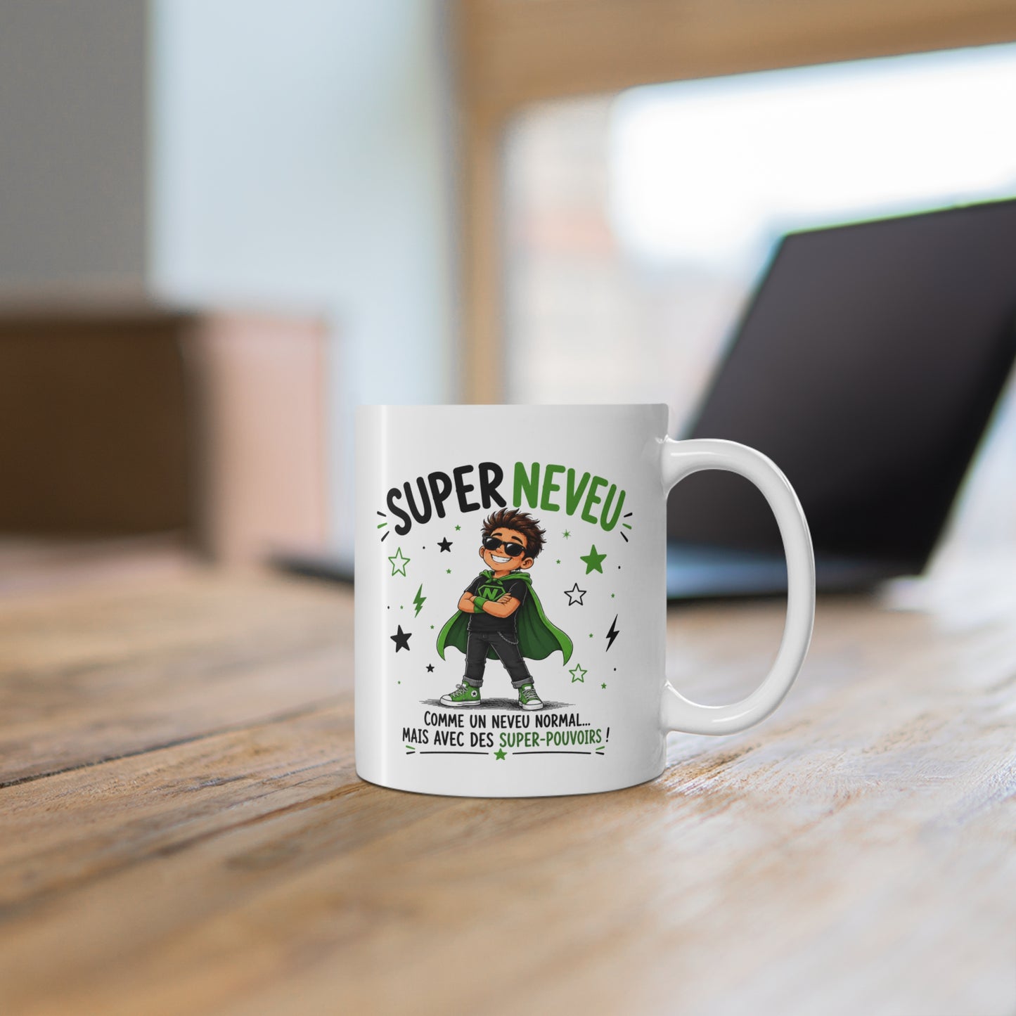 Mug Super Neveu – Tasse Humoristique pour Neveu – Idée Cadeau Originale et Drôle – Anniversaire Noël Famille