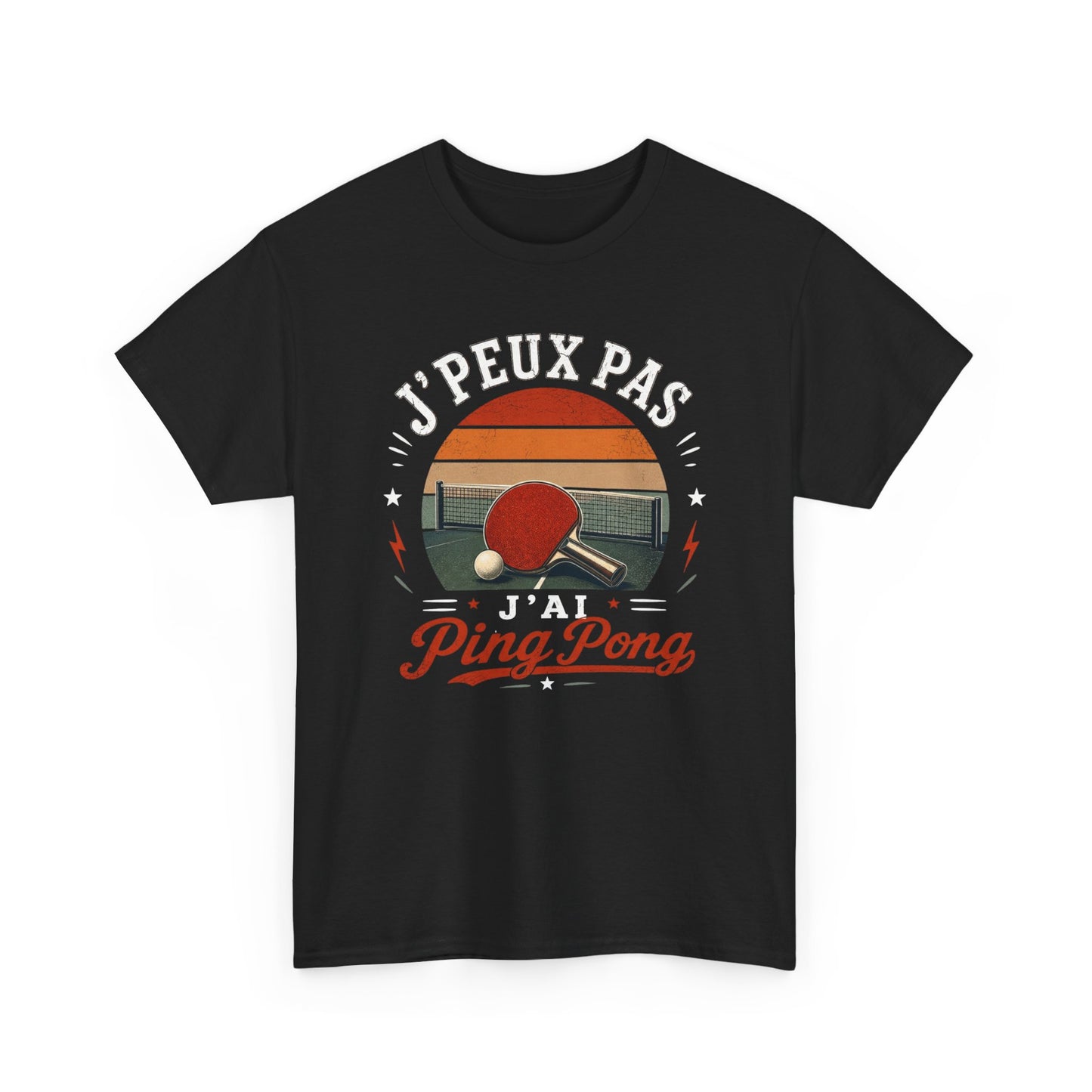 T-Shirt Ping Pong Homme Femme – J’Peux Pas J’Ai Ping Pong – Tee Shirt Tennis de Table Vintage Pongiste Raquette Balle Club Sport Cadeau Passion Tennis de Table