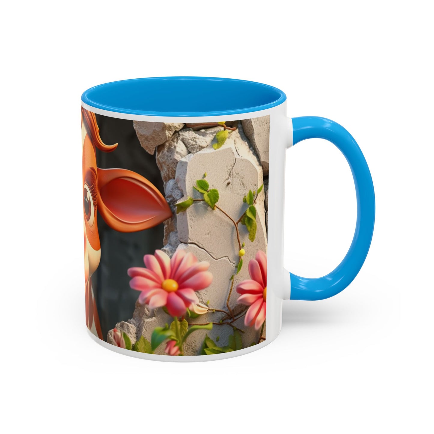Mug Vache Kawaii – Tasse Vache Mignonne Cartoon avec Fleurs – Cadeau Animaux Ferme Cute 325ml