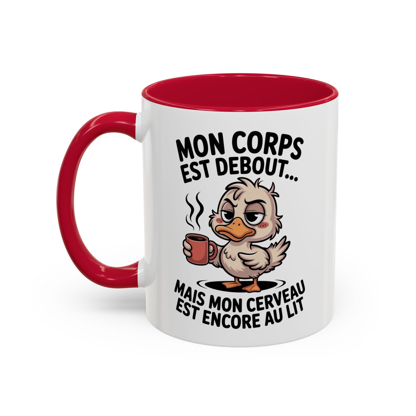 Tasse Canard Humour Café 325ml – Mug Céramique Fatigue Réveil Matin Cadeau Original Drôle
