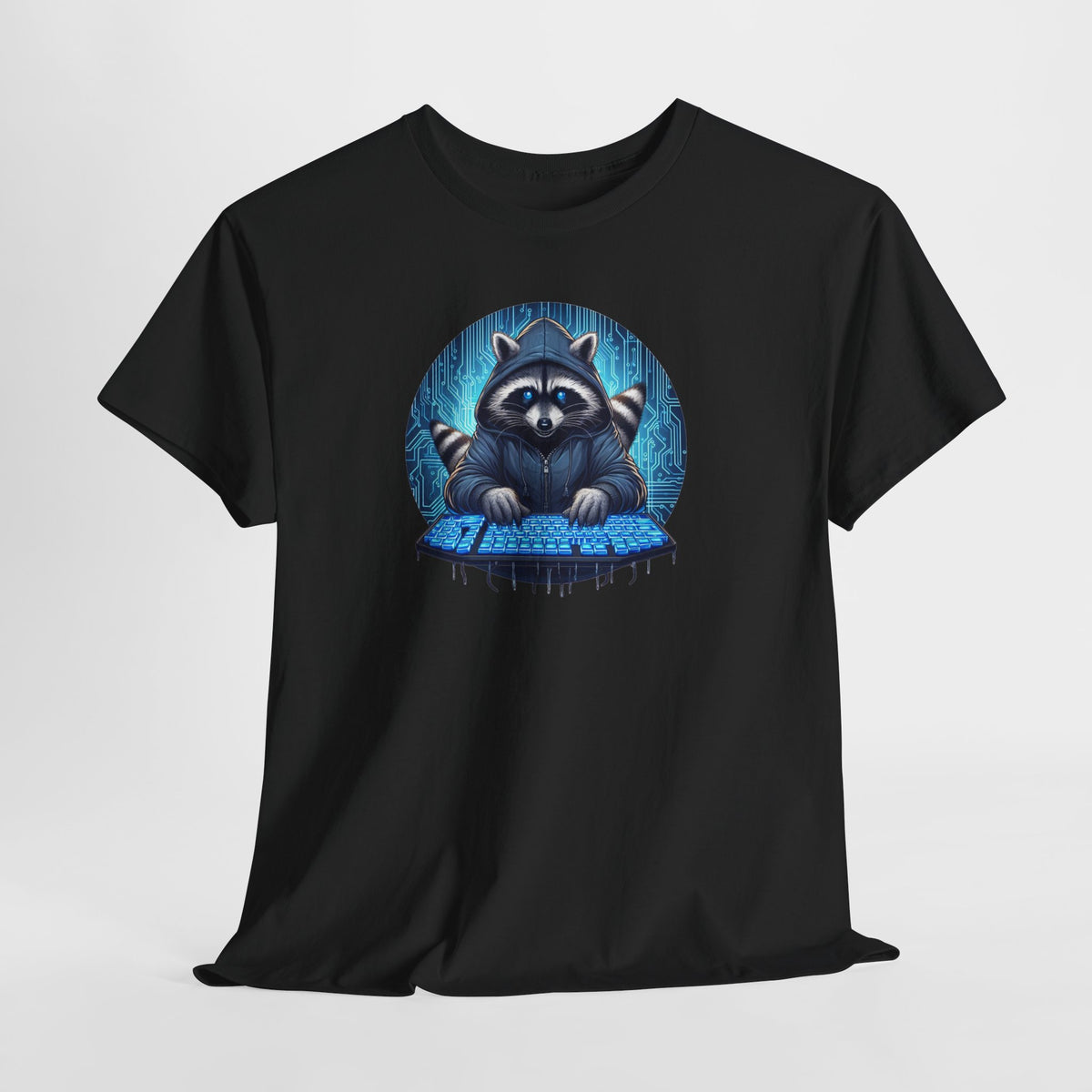 Tee Shirt Raton Laveur Hacker Homme Femme – T-Shirt Geek Informatique Raton Laveur au Clavier – Cadeau Gamer et Passionné de Technologie